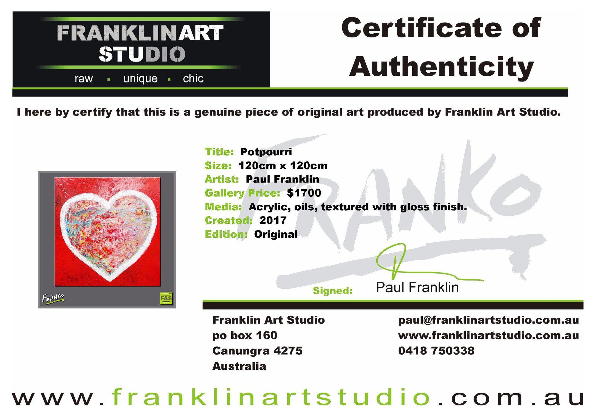 Potpourri 120cm x 120cm Love Heart Pop Art Painting (SOLD)-urban pop-[Franko_Artist]-[The_Block]-[Dream_Homes]-[ideas]-[Grand_Designs]-[Art_Lover]-Franklin Art Studio