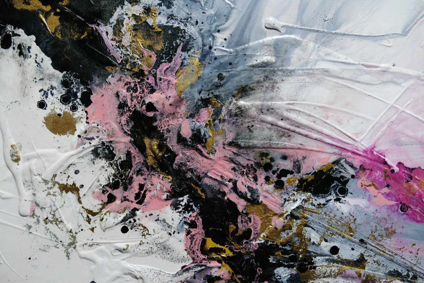 Pretty in Pink 160cm x 60cm Pink White Textured Abstract Painting (SOLD)