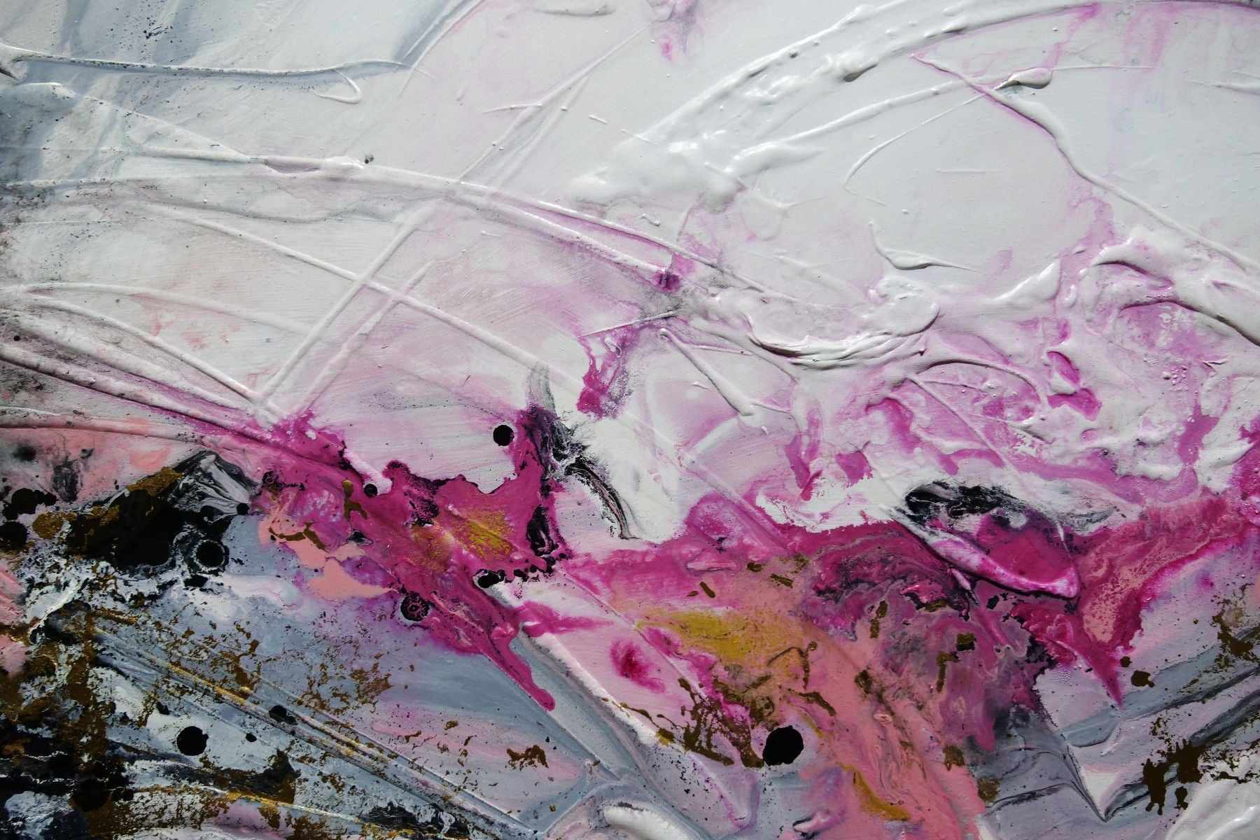 Pretty in Pink 160cm x 60cm Pink White Textured Abstract Painting (SOLD)