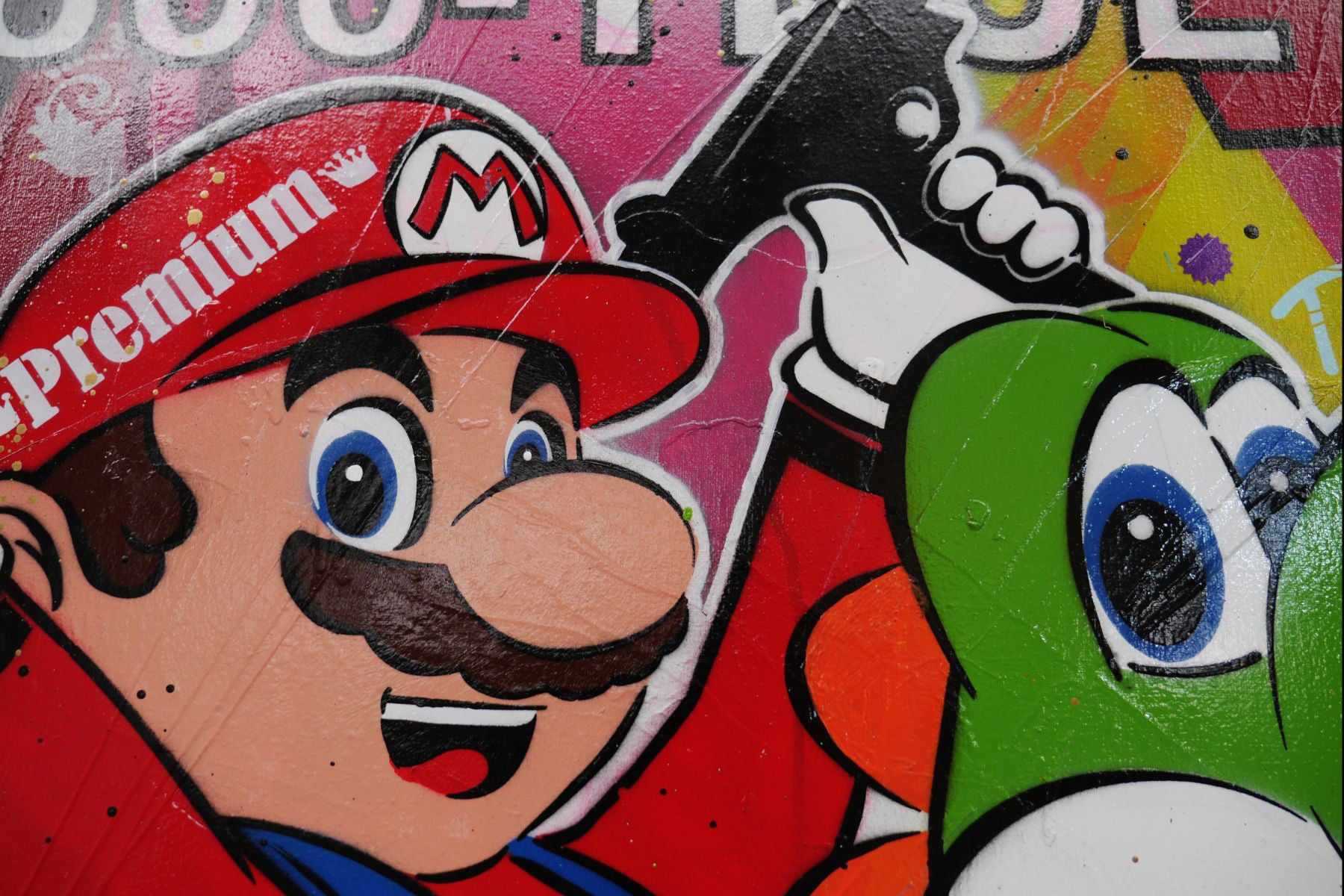 Princess Peach's Secret Love 240cm x 120cm Mario Luigi Yoshi Textured Urban Pop Art Painting