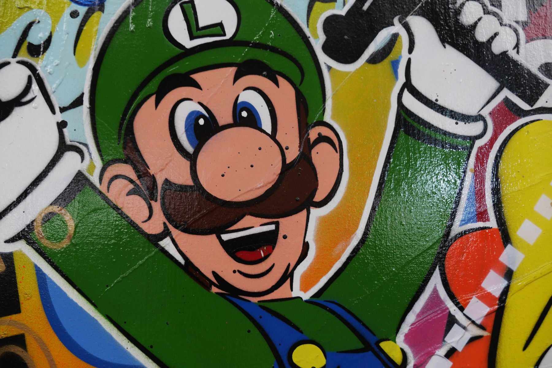 Princess Peach's Secret Love 240cm x 120cm Mario Luigi Yoshi Textured Urban Pop Art Painting-urban pop-[Franko]-[Artist]-[Australia]-[Painting]-Franklin Art Studio