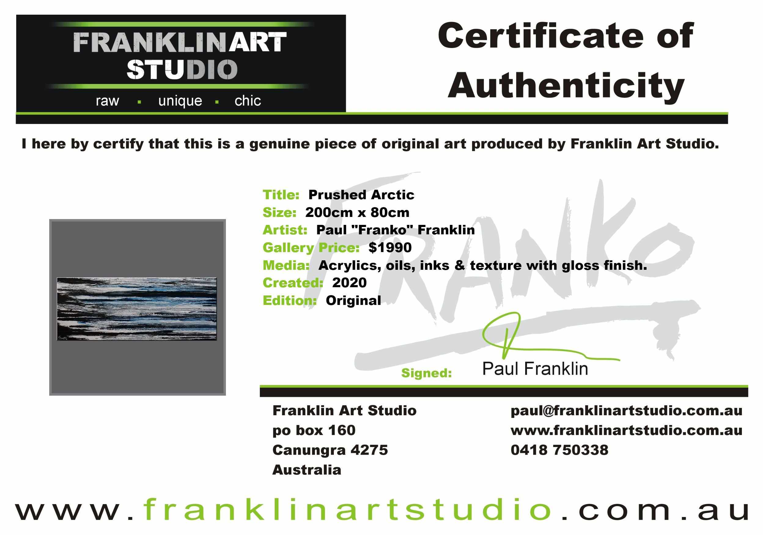 Prushed Arctic 200cm x 80cm Blue Black White Textured Abstract Painting (SOLD Rh)-Abstract-[Franko_Artist]-[The_Block]-[Dream_Homes]-[ideas]-[Grand_Designs]-[Art_Lover]-Franklin Art Studio