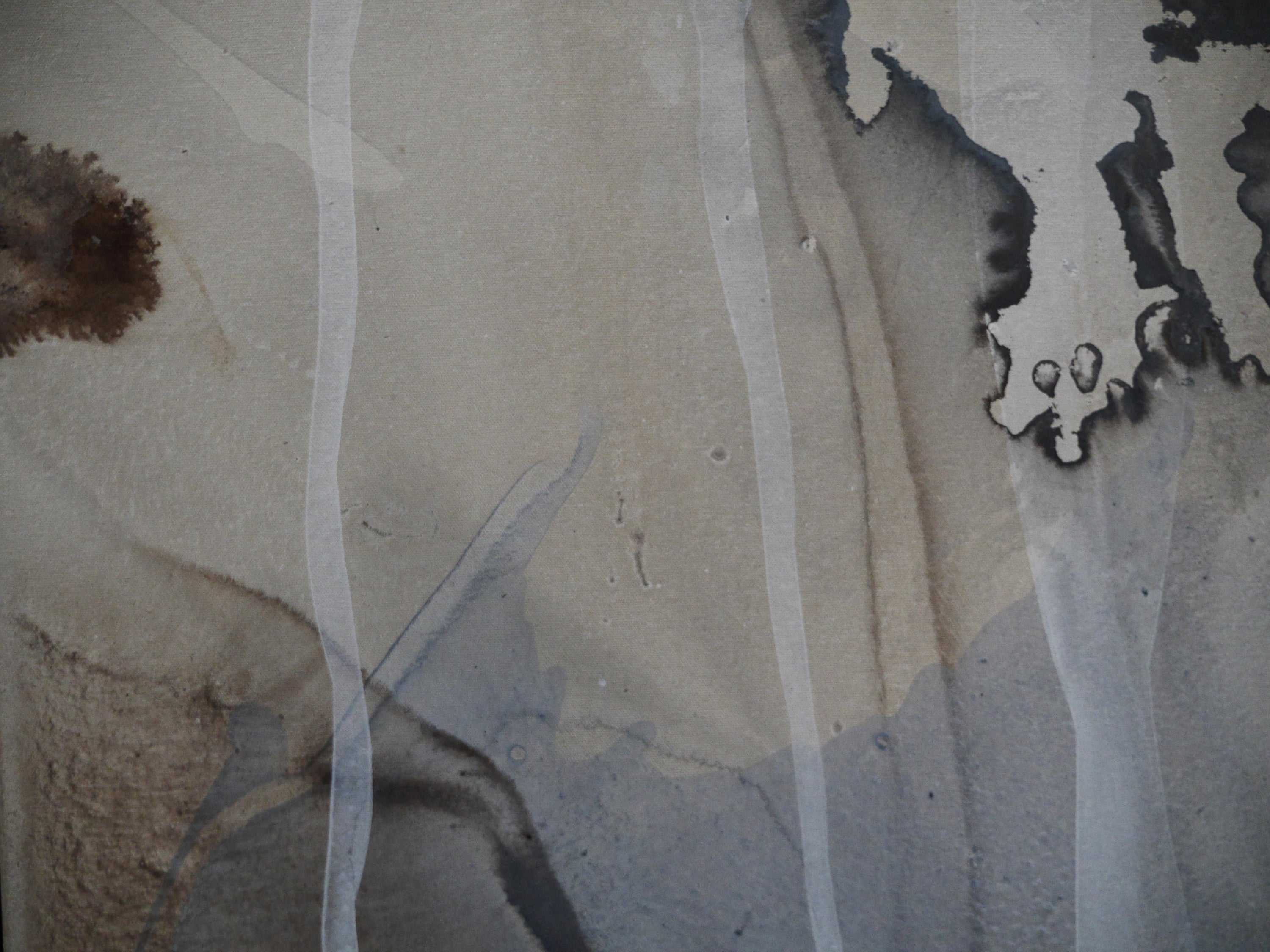 Refined 80 200cm x 80cm Cream Blue Rust White Grey Blended Abstract Painting (SOLD)