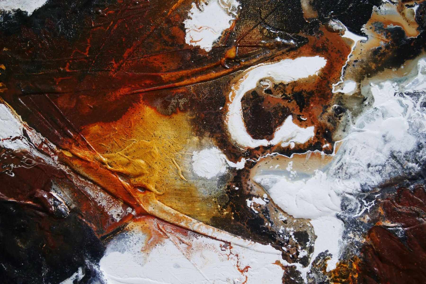 Radioactive Oxide 240cm x 100cm Black Brown White Textured Abstract Painting (SOLD)-Abstract-[Franko]-[Artist]-[Australia]-[Painting]-Franklin Art Studio