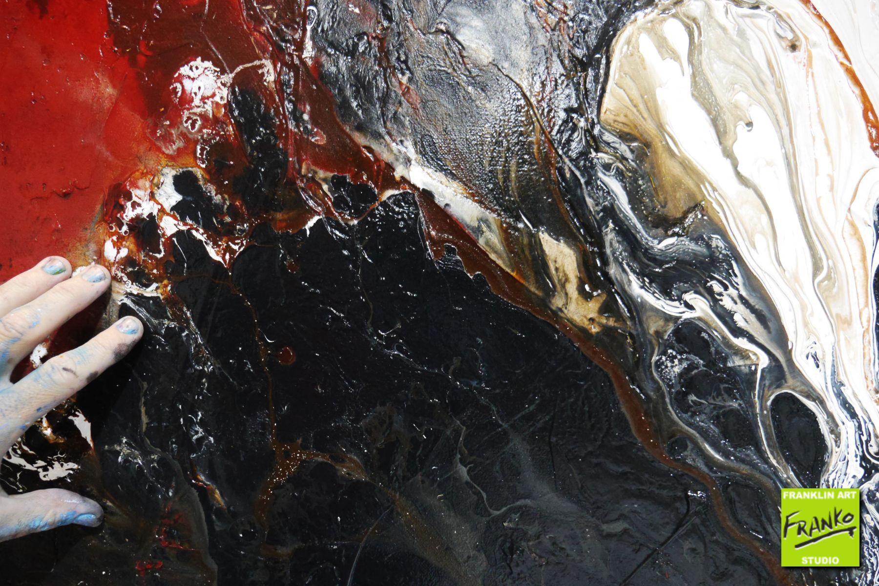 update alt-text with template Rare Earth 100cm x 100cm Brown Black White Textured Abstract Painting-huge-Australian artist-Franko-Franklin Art Studio