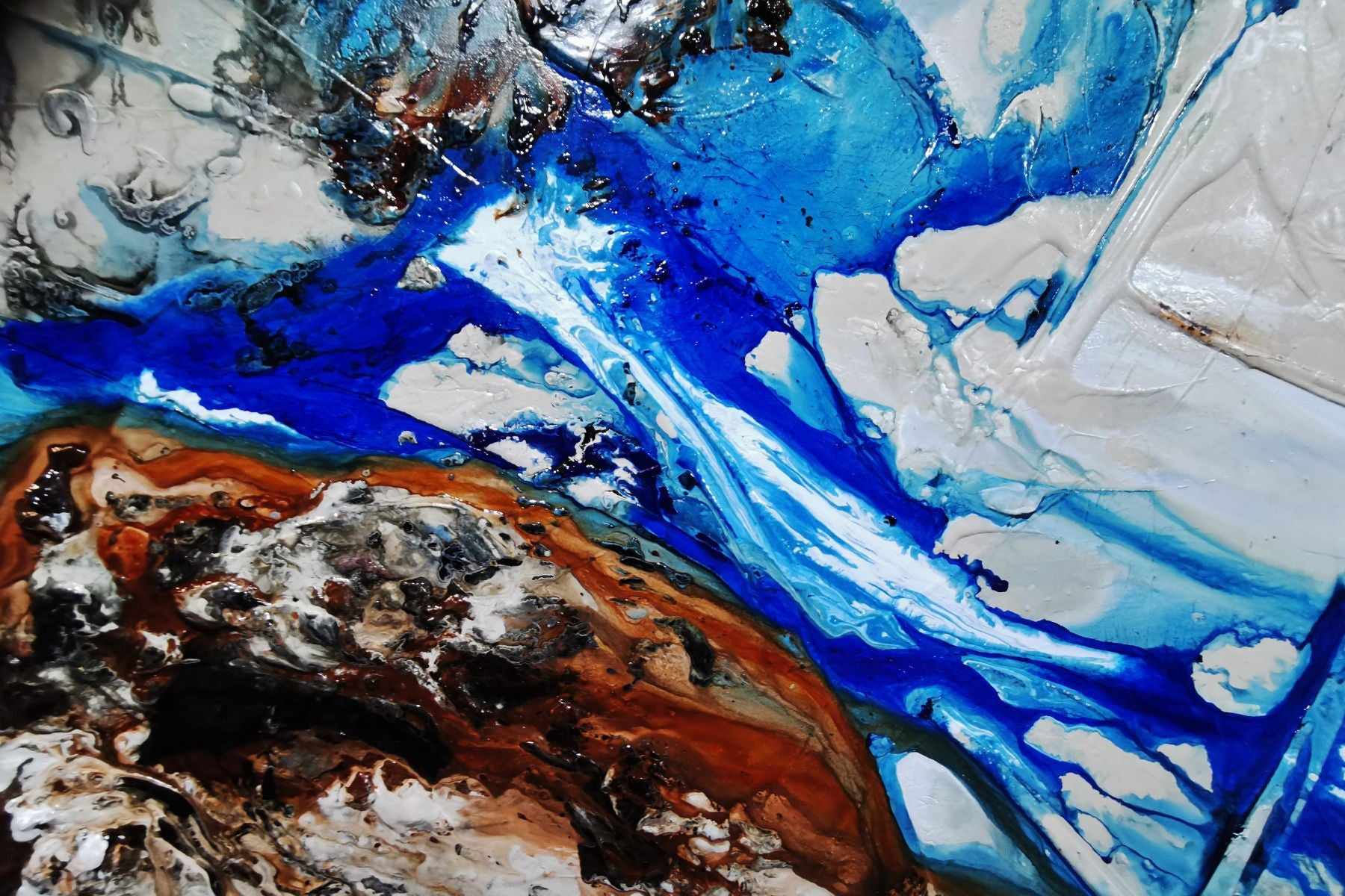 Rarified Outback 240cm x 100cm Blue Cream Textured Abstract Painting (SOLD)-Abstract-[Franko]-[Artist]-[Australia]-[Painting]-Franklin Art Studio