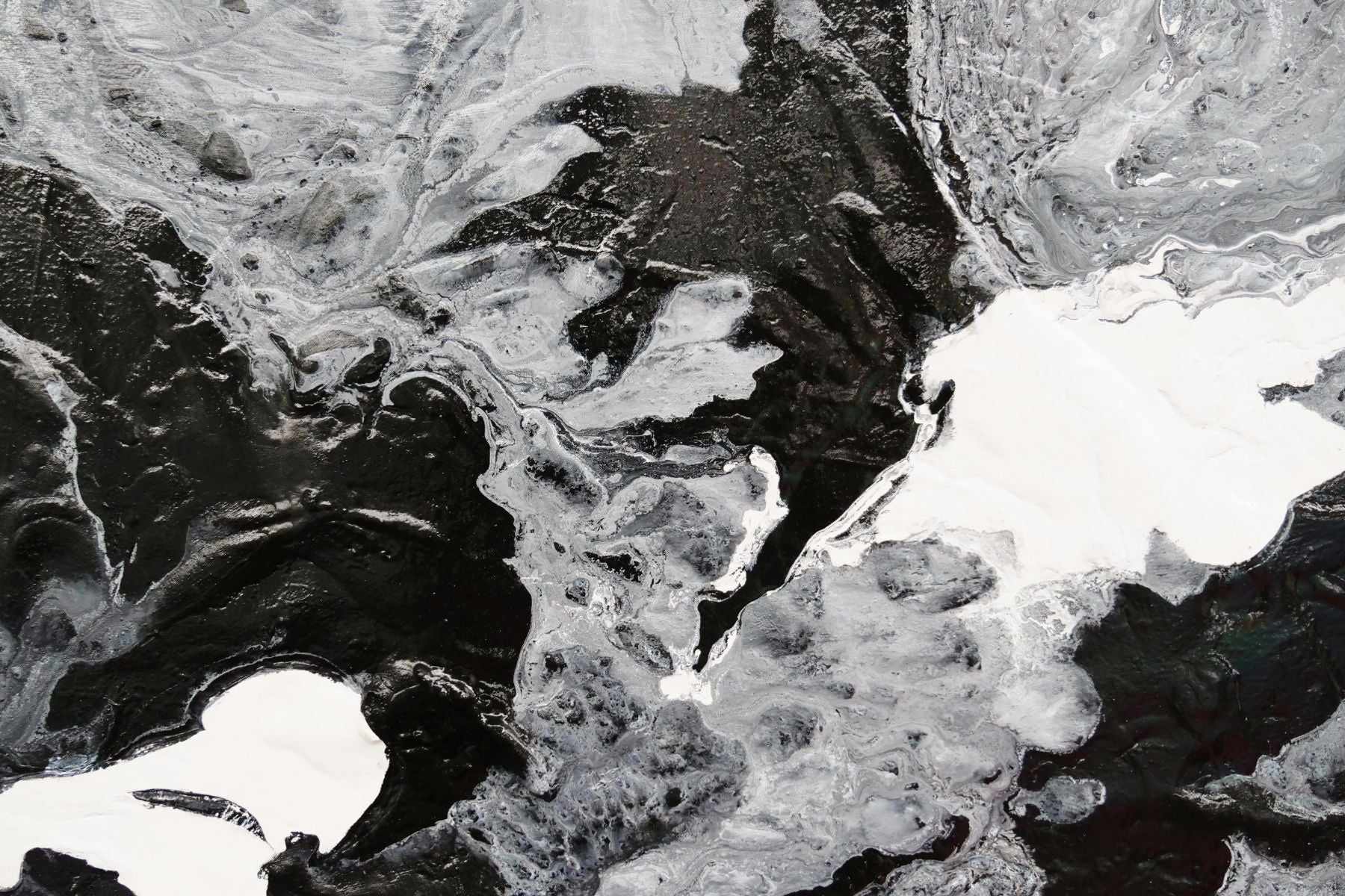 Ravishing Slate 130cm x 130cm Black Grey White Textured Abstract Painting (SOLD JOHN)