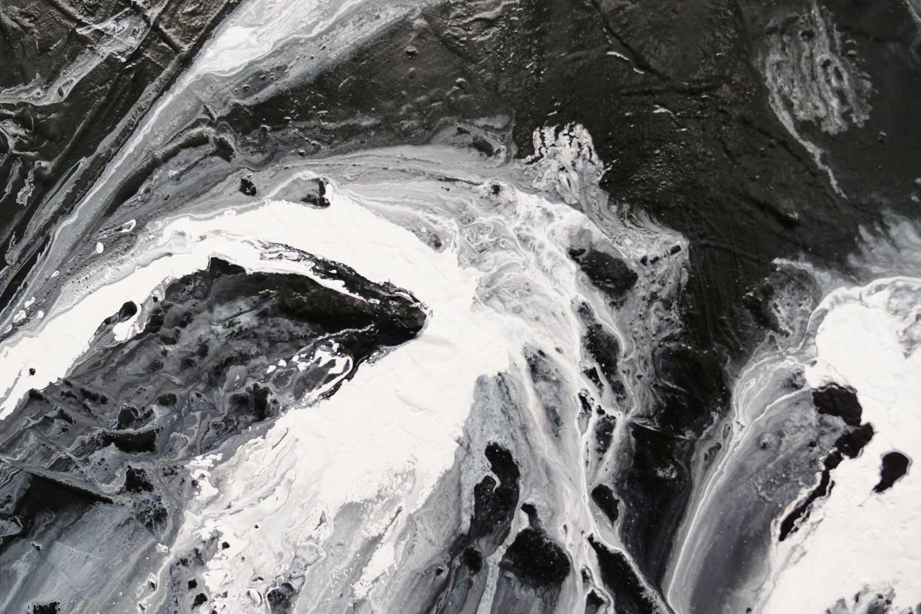 Ravishing Slate 130cm x 130cm Black Grey White Textured Abstract Painting (SOLD JOHN)