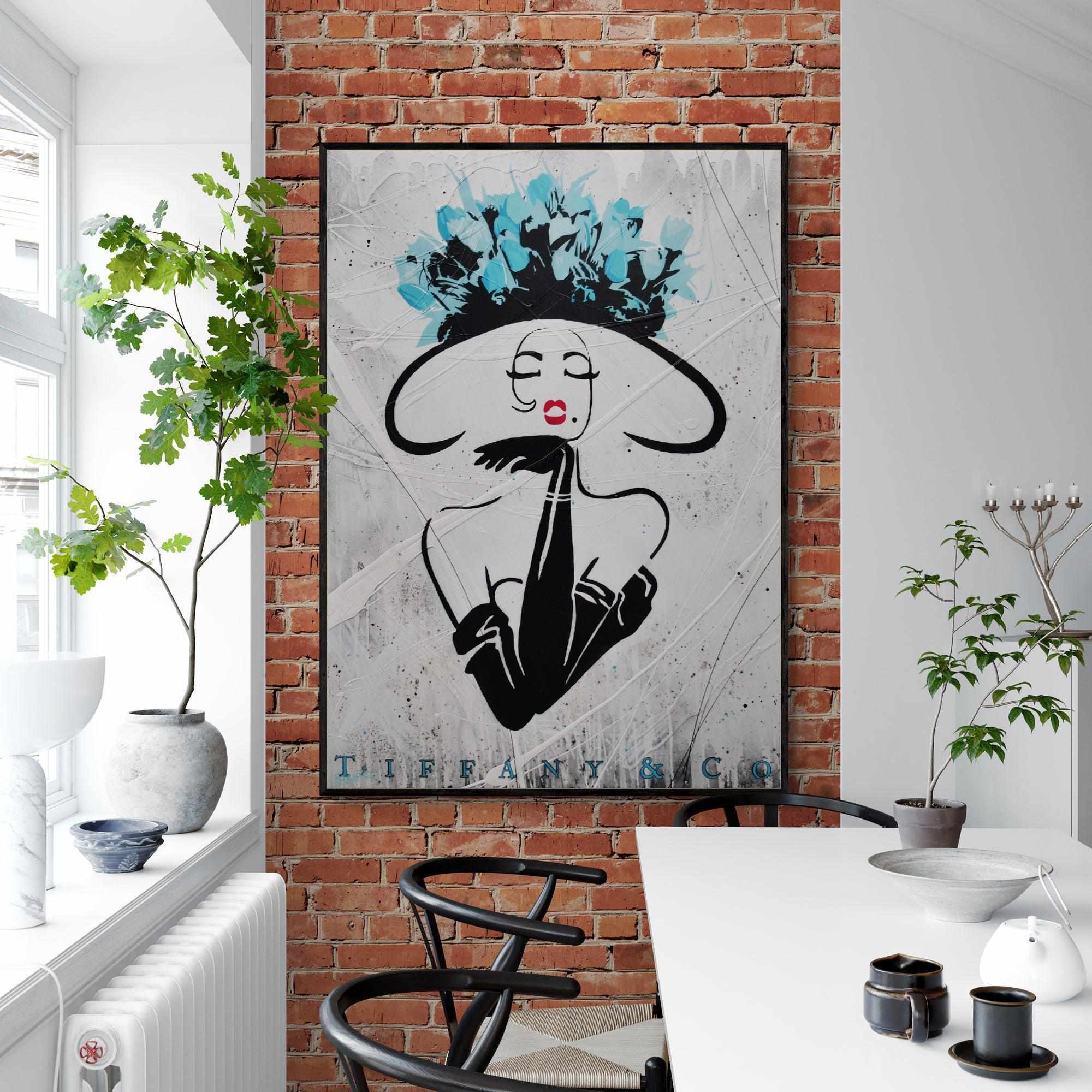 Raw Sass 140cm x 100cm Tiffany and Co Textured Urban Pop Art Painting (SOLD)-Urban Pop Art-[Franko_Artist]-[Australian_artist]-[Gold_Coast]-[Brisbane]-[modern]-[contemporary]-[original]-[Large_artwork]-[The_Block]-[Dream_Homes]-[ideas]-[Grand_Designs]-[Art_Lover]-Franklin Art Studio