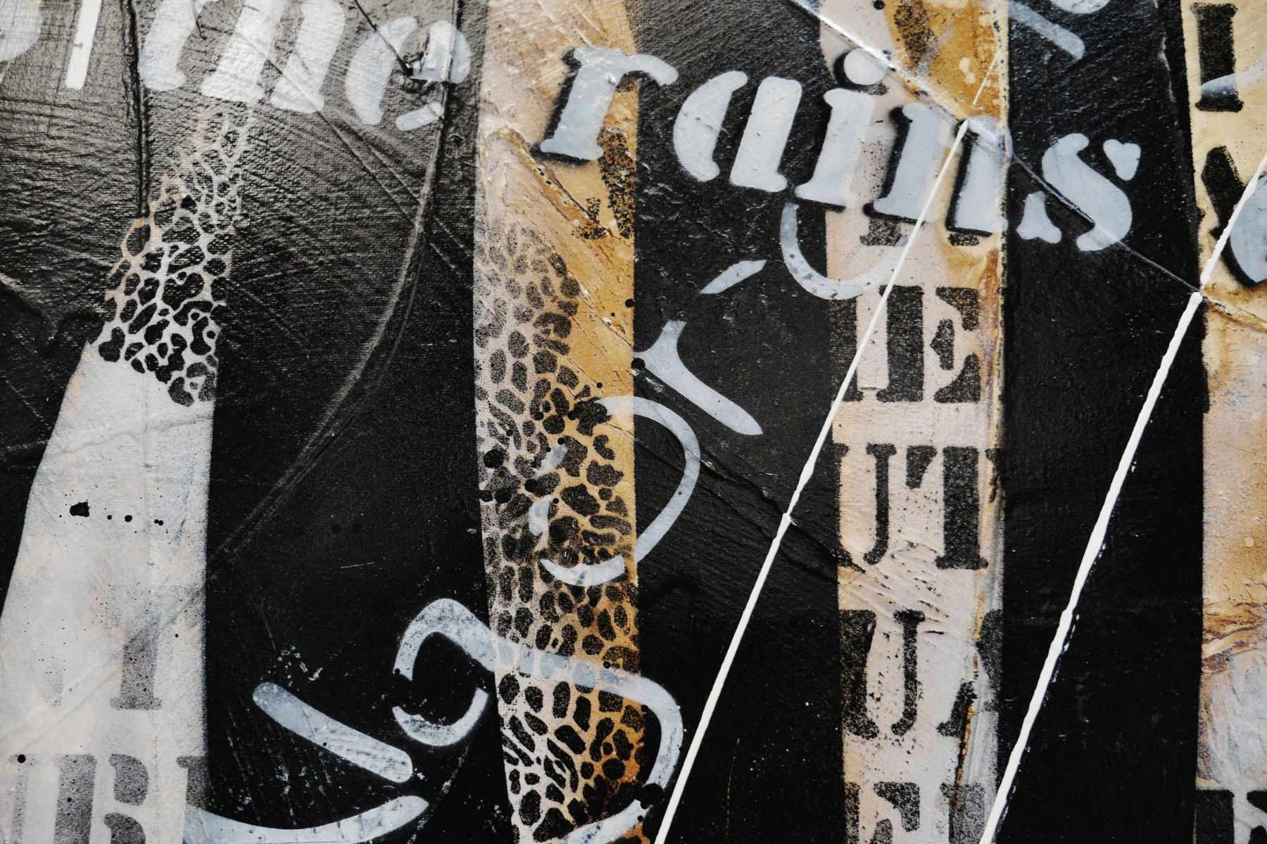Raw Serengeti 160cm x 100cm African Zebra Textured Urban Pop Art Painting (SOLD)-abstract realism-[Franko]-[Artist]-[Australia]-[Painting]-Franklin Art Studio