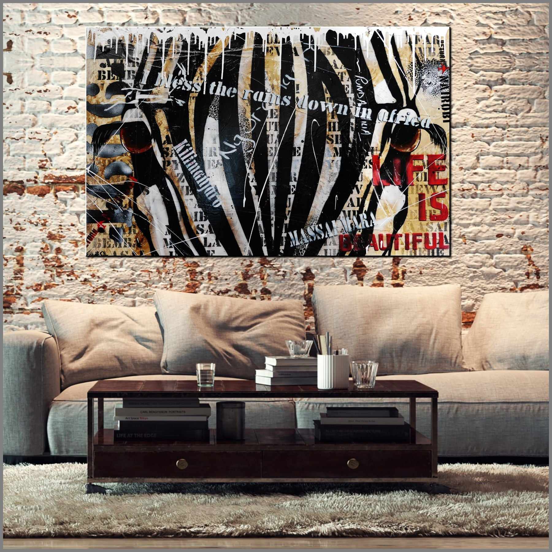 Raw Serengeti 160cm x 100cm African Zebra Textured Urban Pop Art Painting (SOLD)-abstract realism-[Franko_Artist]-[Australian_artist]-[Gold_Coast]-[Brisbane]-[modern]-[contemporary]-[original]-[Large_artwork]-[The_Block]-[Dream_Homes]-[ideas]-[Grand_Designs]-[Art_Lover]-Franklin Art Studio