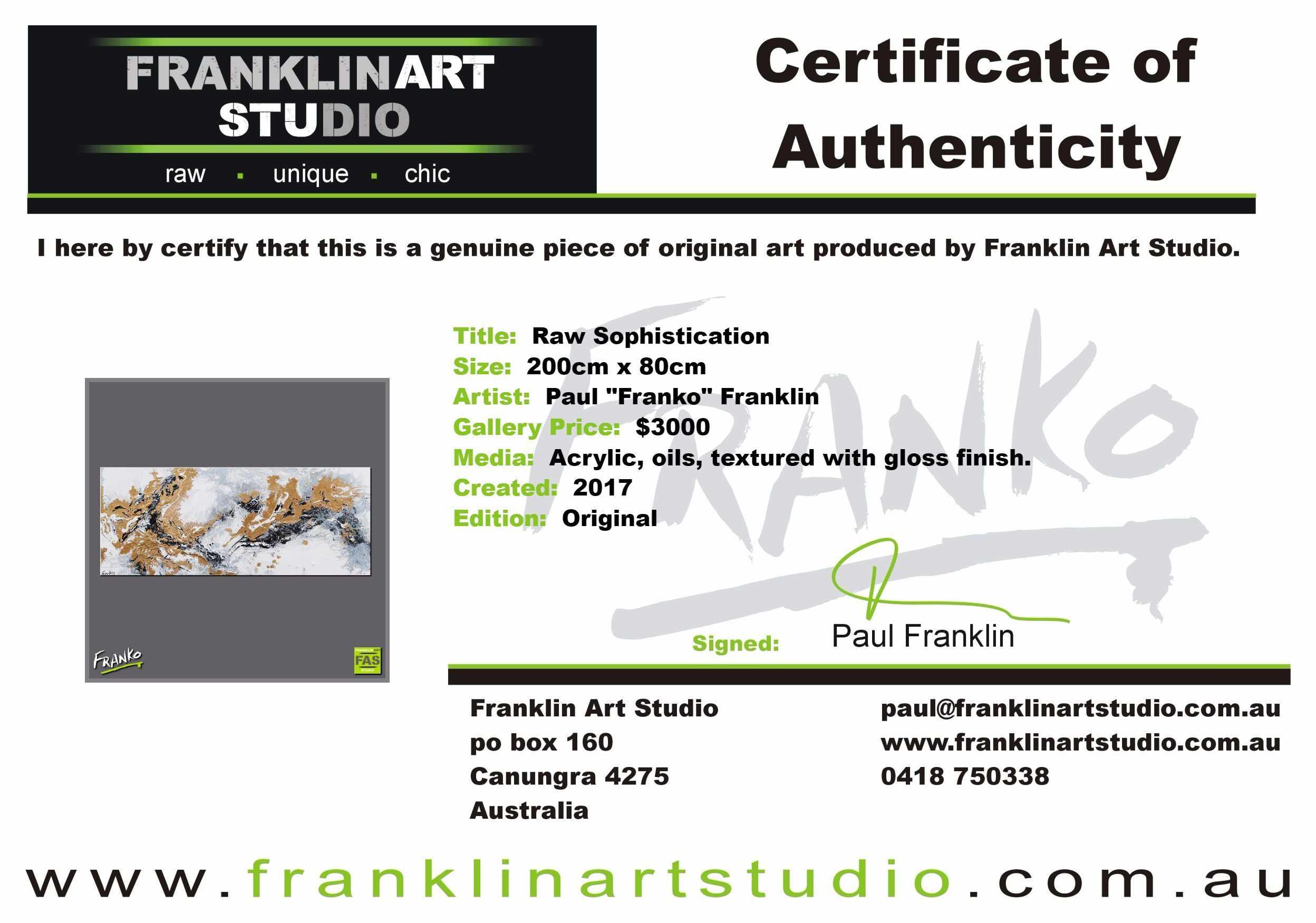 Raw Sophistication 200cm x 80cm White Gold Abstract Painting (SOLD)-abstract-[Franko_Artist]-[The_Block]-[Dream_Homes]-[ideas]-[Grand_Designs]-[Art_Lover]-Franklin Art Studio