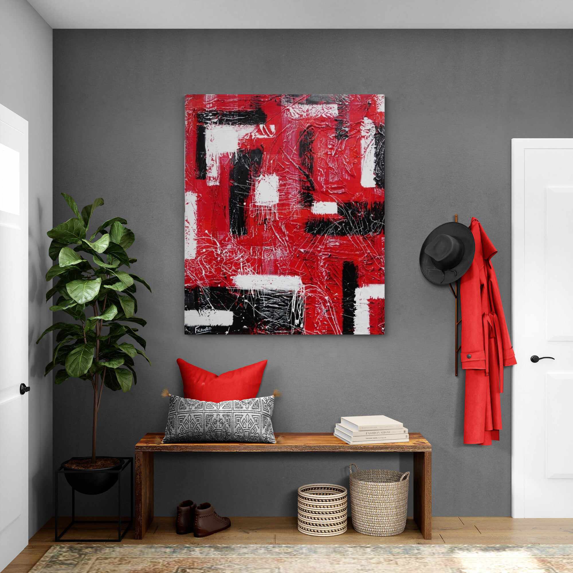 Red Black 120cm x 100cm Black Red Abstract Painting (SOLD)-abstract-[Franko_Artist]-[Australian_artist]-[Gold_Coast]-[Brisbane]-[modern]-[contemporary]-[original]-[Large_artwork]-[The_Block]-[Dream_Homes]-[ideas]-[Grand_Designs]-[Art_Lover]-Franklin Art Studio