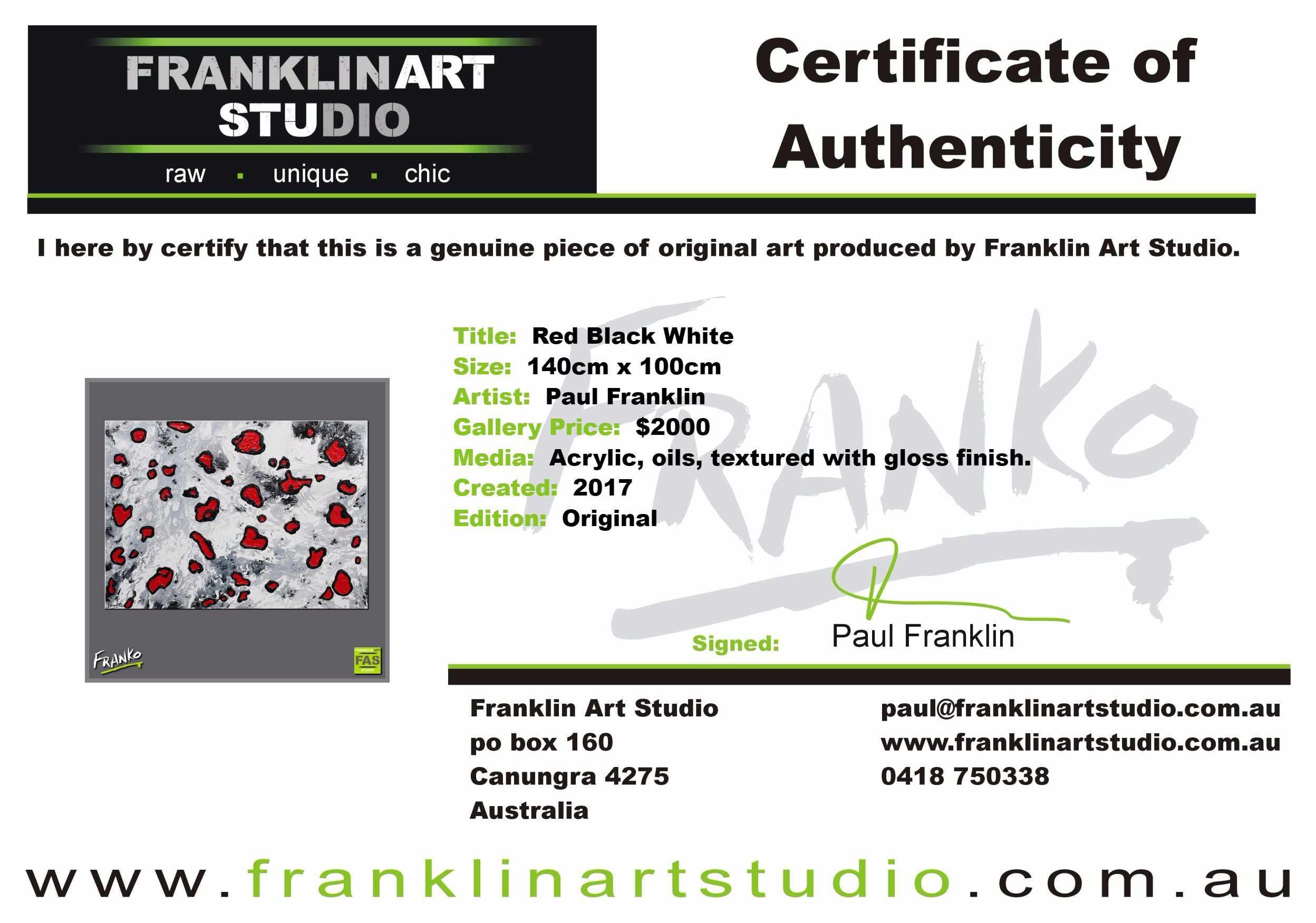 Red Black White 140cm x 100cm Red Black White Abstract large Painting (SOLD)-abstract-[Franko_Artist]-[The_Block]-[Dream_Homes]-[ideas]-[Grand_Designs]-[Art_Lover]-Franklin Art Studio