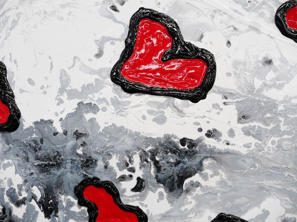 Red Black White 140cm x 100cm Red Black White Abstract large Painting (SOLD)