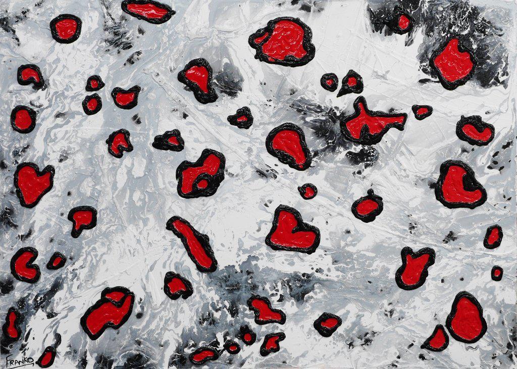 Red Black White 140cm x 100cm Red Black White Abstract large Painting (SOLD)-abstract-[Franko_Artist]-[Australian_artist]-[Gold_Coast]-[Brisbane]-[modern]-[contemporary]-[original]-[Large_artwork]-Franklin Art Studio