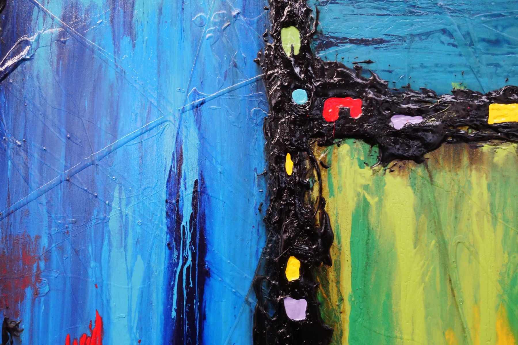 Red Circus 160cm x 100cm Colourful Textured Abstract Painting (SOLD)