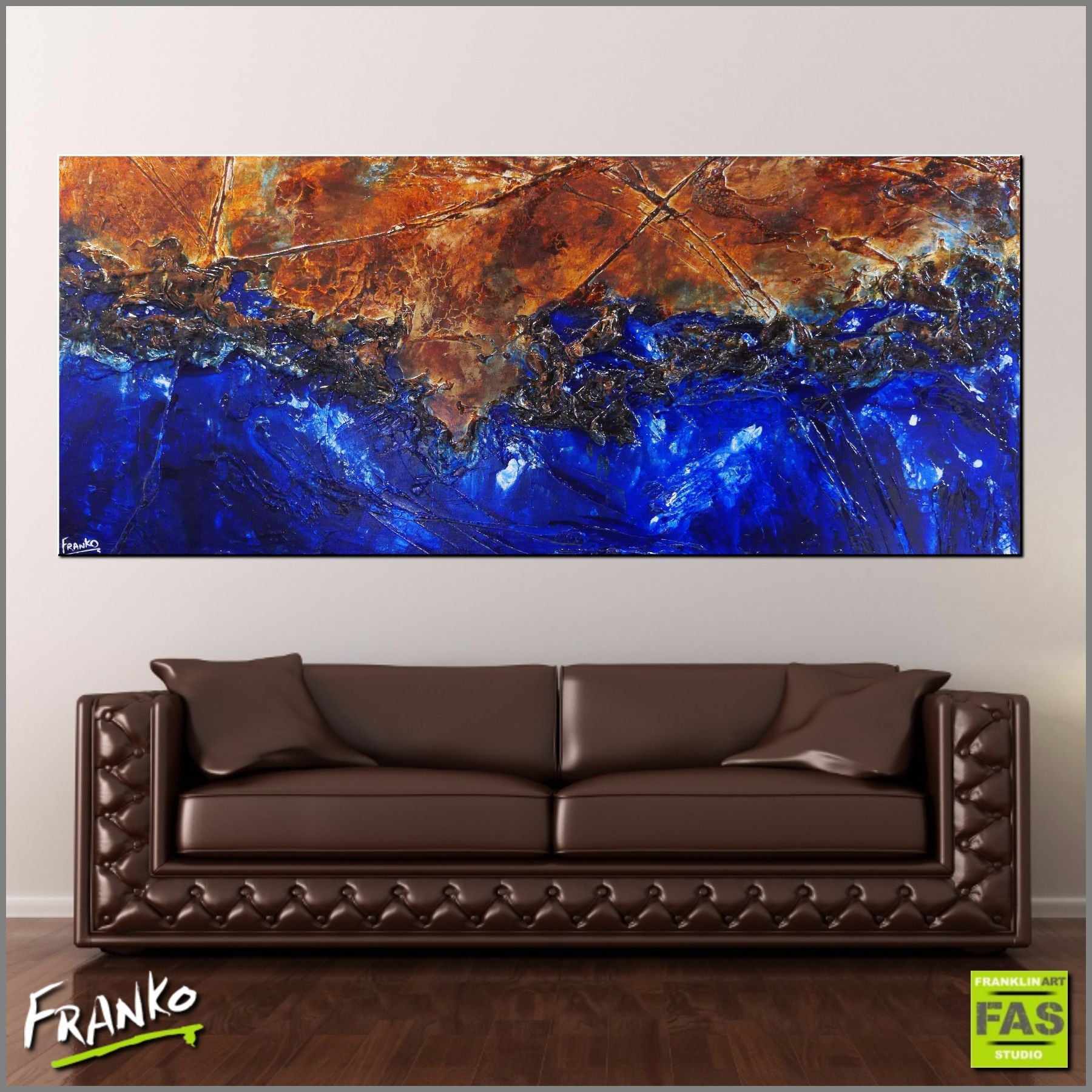 Red Earth Meets The Reef 240cm x 100cm Brown Blue Abstract Painting (SOLD)-abstract-[Franko_Artist]-[Australian_artist]-[Gold_Coast]-[Brisbane]-[modern]-[contemporary]-[original]-[Large_artwork]-[The_Block]-[Dream_Homes]-[ideas]-[Grand_Designs]-[Art_Lover]-Franklin Art Studio