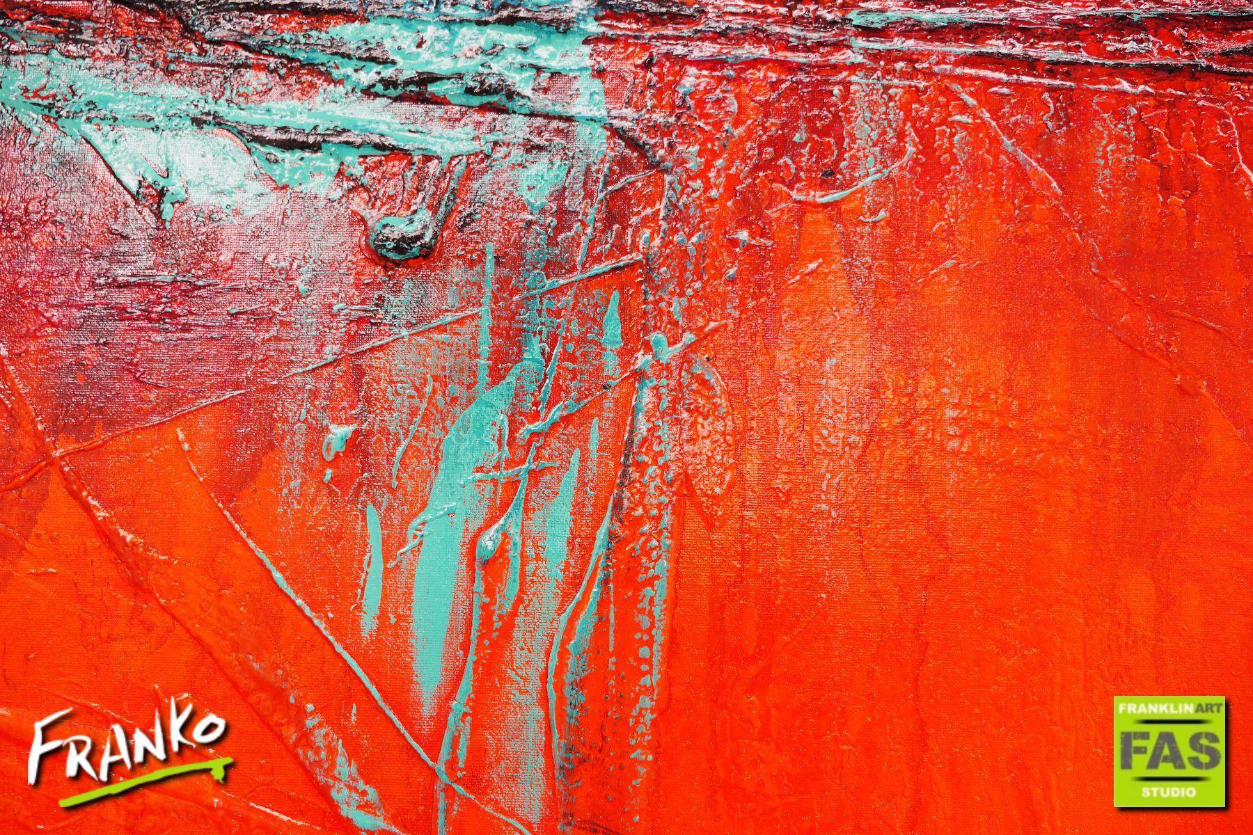 Red Jack Orange Bling 140cm x 100cm Red Orange Abstract Painting (SOLD)