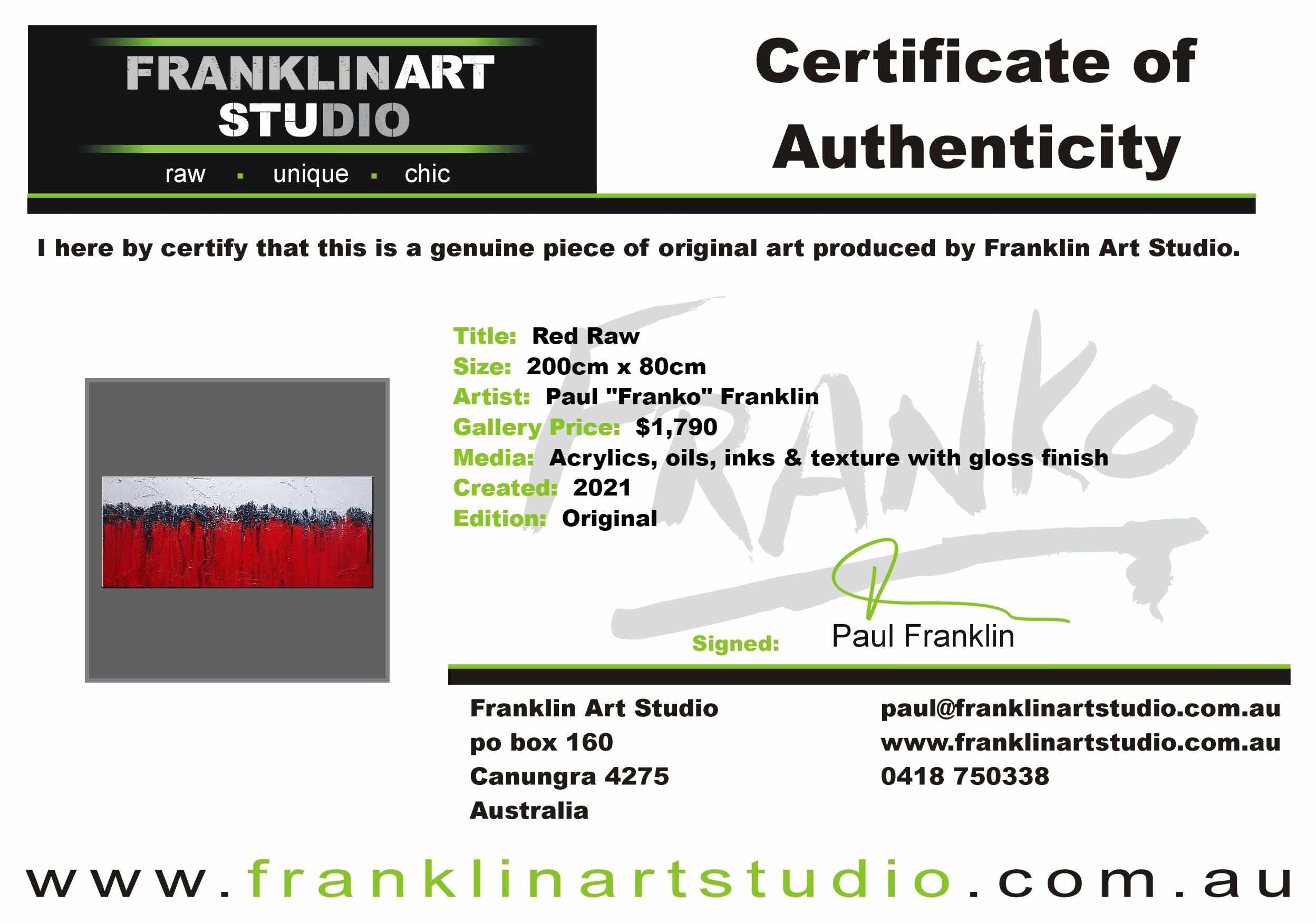 Red Raw 200cm x 80cm Red White Textured Abstract Painting (SOLD)-Abstract-[Franko_Artist]-[The_Block]-[Dream_Homes]-[ideas]-[Grand_Designs]-[Art_Lover]-Franklin Art Studio