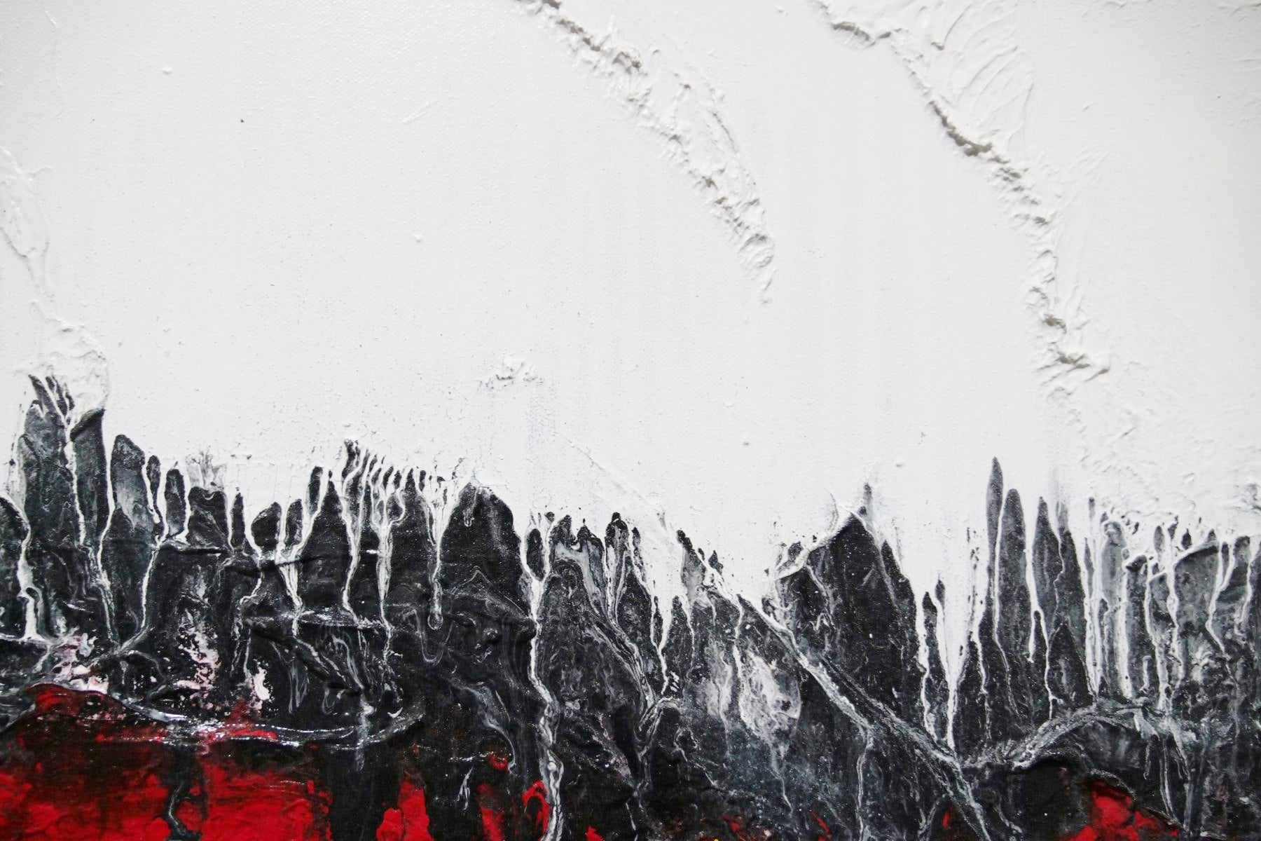 Red Raw 200cm x 80cm Red White Textured Abstract Painting (SOLD)-Abstract-[Franko]-[Artist]-[Australia]-[Painting]-Franklin Art Studio