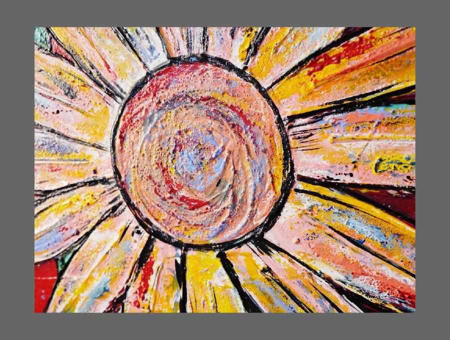 Red With Passion and Flowers 190cm x 100cm Sun Flowers Red