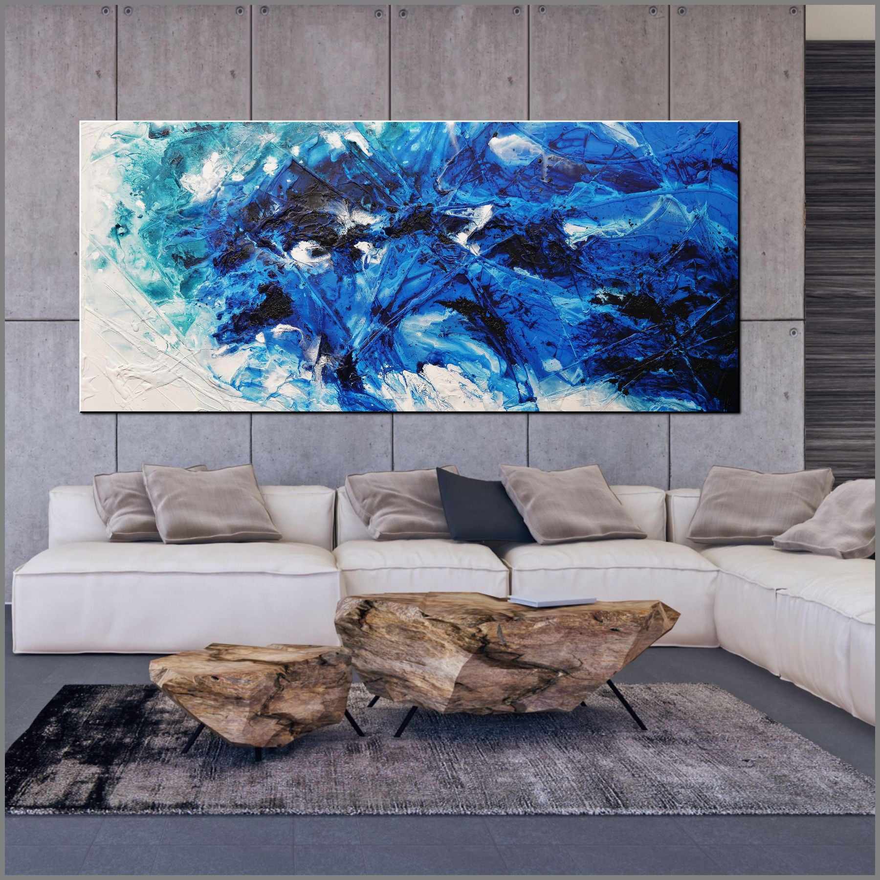 Reef Fracture 270cm x 120cm Blue Teal White Textured Abstract Painting (SOLD)-Abstract-[Franko_Artist]-[Australian_artist]-[Gold_Coast]-[Brisbane]-[modern]-[contemporary]-[original]-[Large_artwork]-[The_Block]-[Dream_Homes]-[ideas]-[Grand_Designs]-[Art_Lover]-Franklin Art Studio