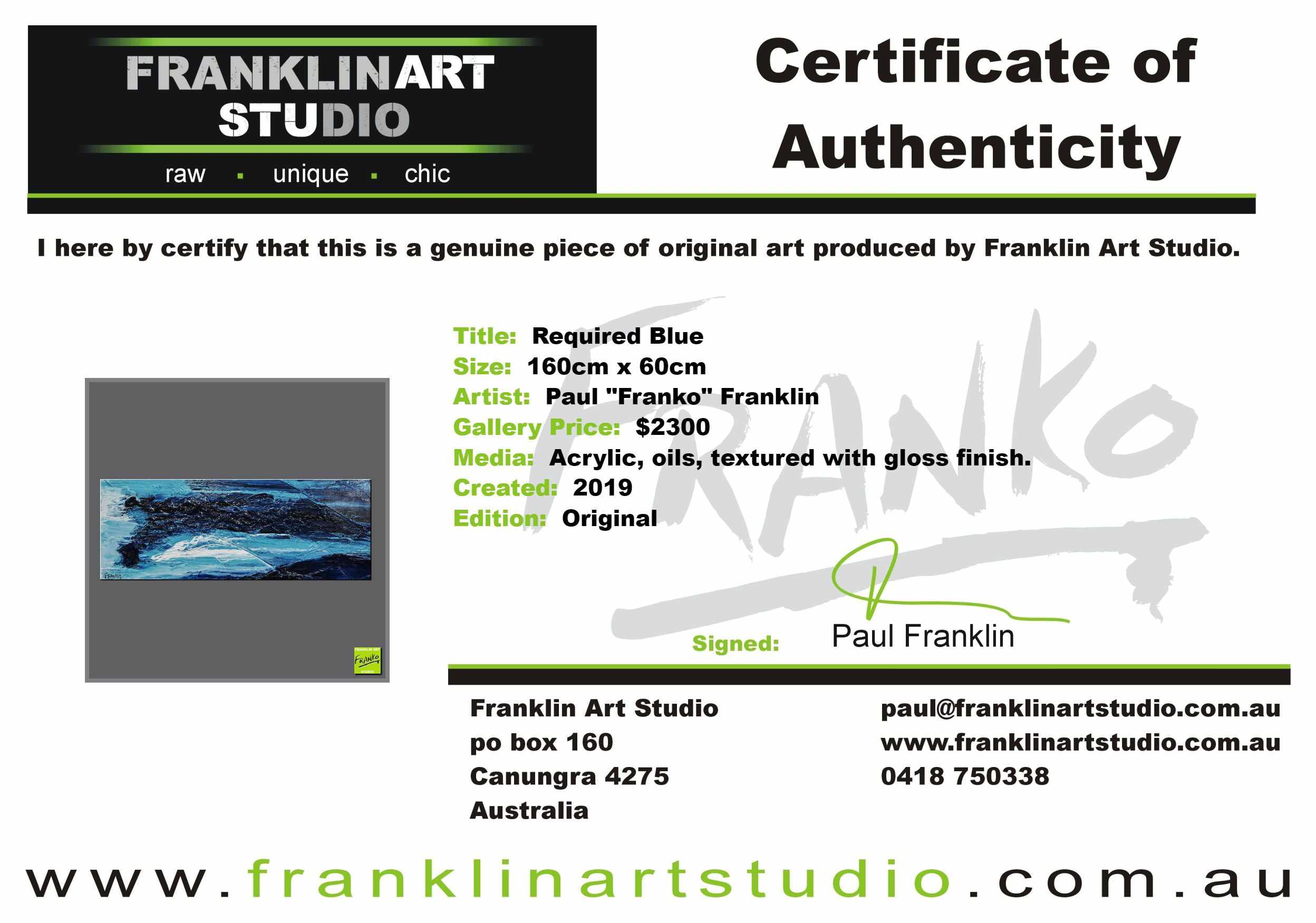 Required Blue 160cm x 60cm White Blue Textured Abstract Painting (SOLD)-Abstract-[Franko_Artist]-[The_Block]-[Dream_Homes]-[ideas]-[Grand_Designs]-[Art_Lover]-Franklin Art Studio