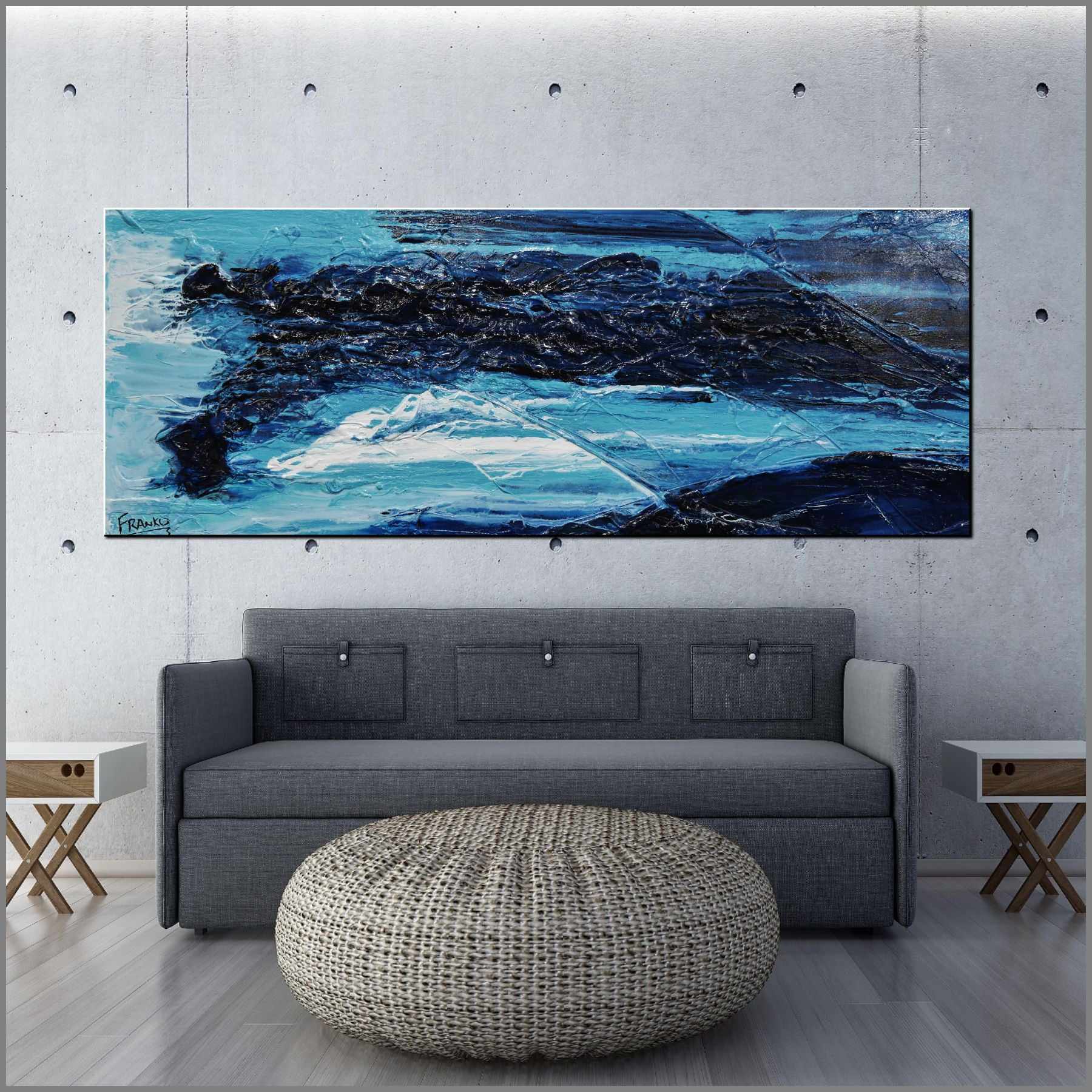 Required Blue 160cm x 60cm White Blue Textured Abstract Painting (SOLD)-Abstract-[Franko_Artist]-[Australian_artist]-[Gold_Coast]-[Brisbane]-[modern]-[contemporary]-[original]-[Large_artwork]-[The_Block]-[Dream_Homes]-[ideas]-[Grand_Designs]-[Art_Lover]-Franklin Art Studio