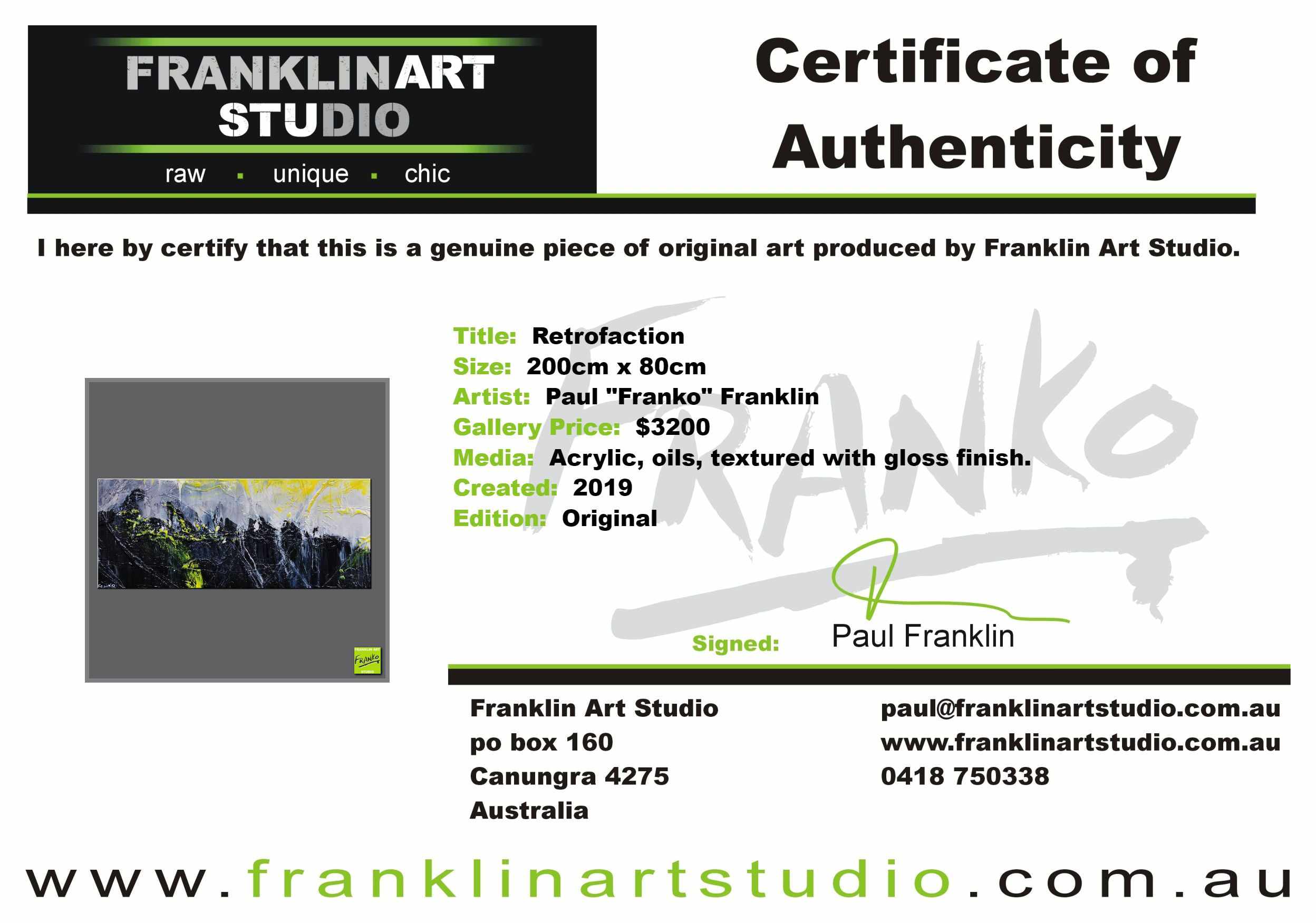 Retrofaction 200cm x 80cm Grey Black Neon Yellow Textured Abstract Painting (SOLD)-Abstract-[Franko_Artist]-[The_Block]-[Dream_Homes]-[ideas]-[Grand_Designs]-[Art_Lover]-Franklin Art Studio