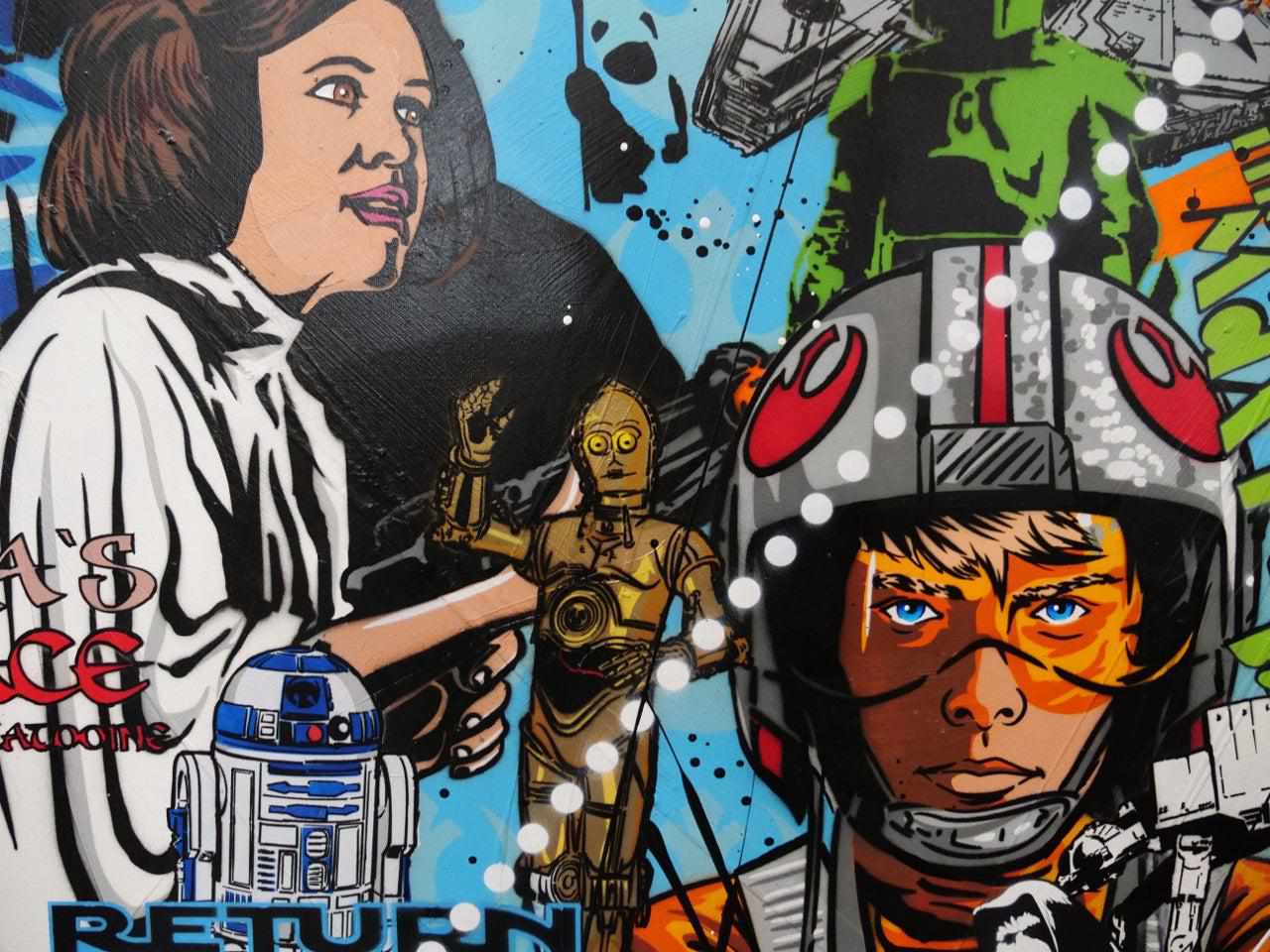 Return of the Force 190cm x 100cm Star Wars Textured Urban Pop Art Painting (SOLD)