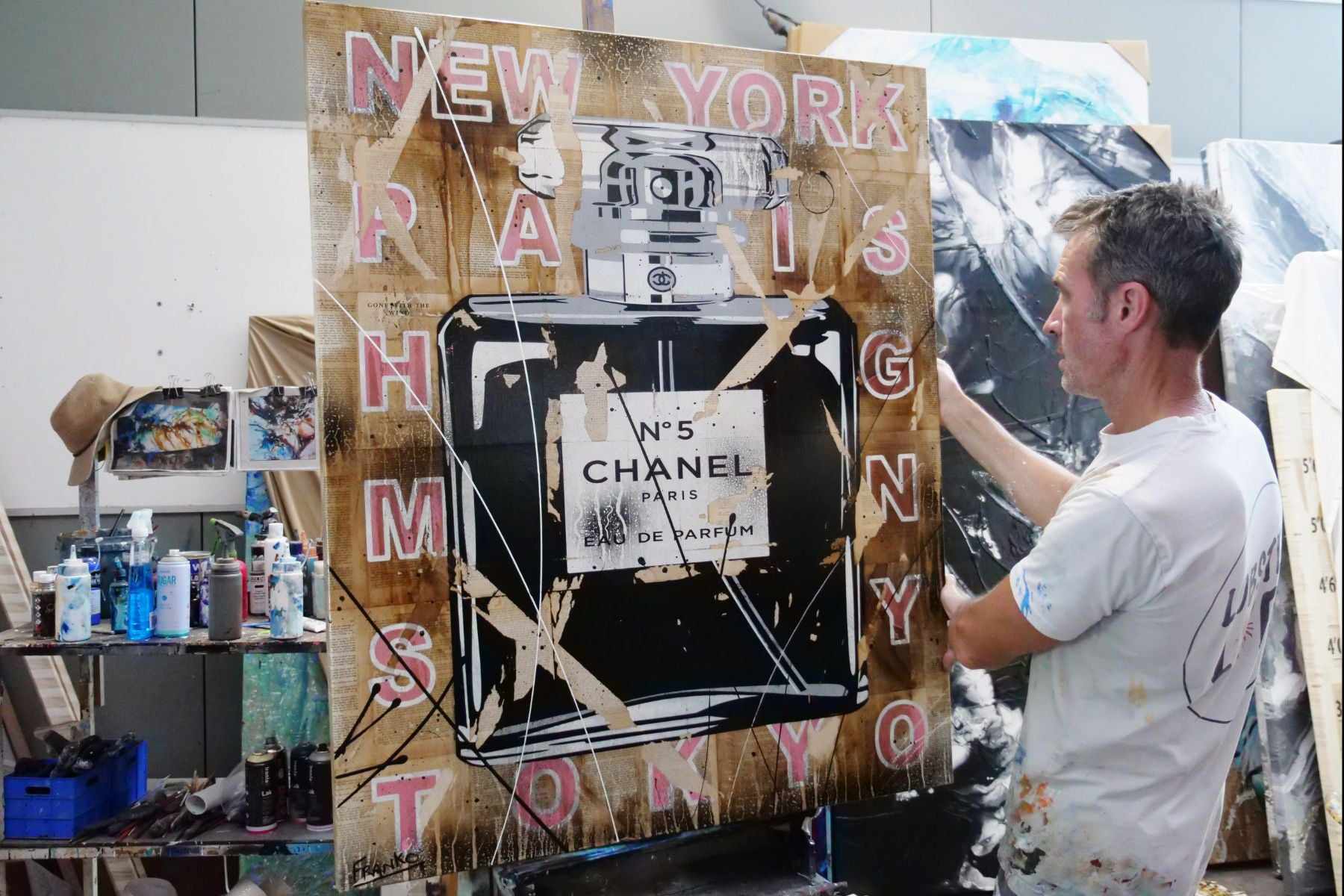 Ripped 120cm x 100cm Urban Pop Book Club Painting (SOLD)-book club-[Franko_Artist]-[The_Block]-[Dream_Homes]-[ideas]-[Grand_Designs]-[Art_Lover]-Franklin Art Studio