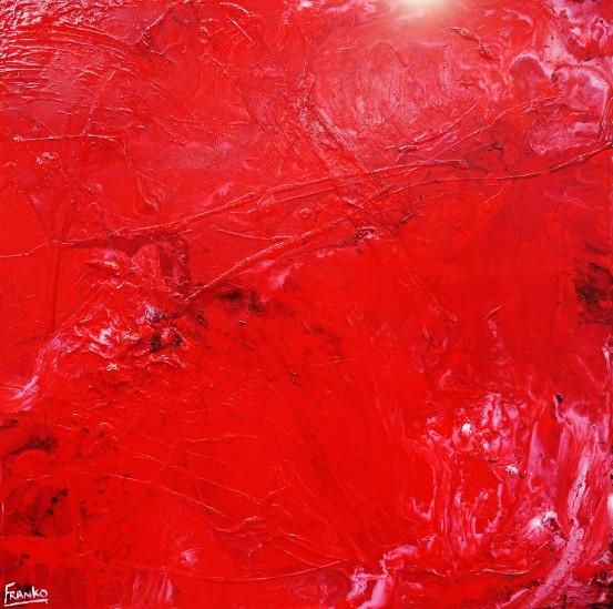 Rock Lobster 120cm x 120cm Red Abstract Painting (SOLD)-abstract-[Franko_Artist]-[Australian_artist]-[Gold_Coast]-[Brisbane]-[modern]-[contemporary]-[original]-[Large_artwork]-Franklin Art Studio