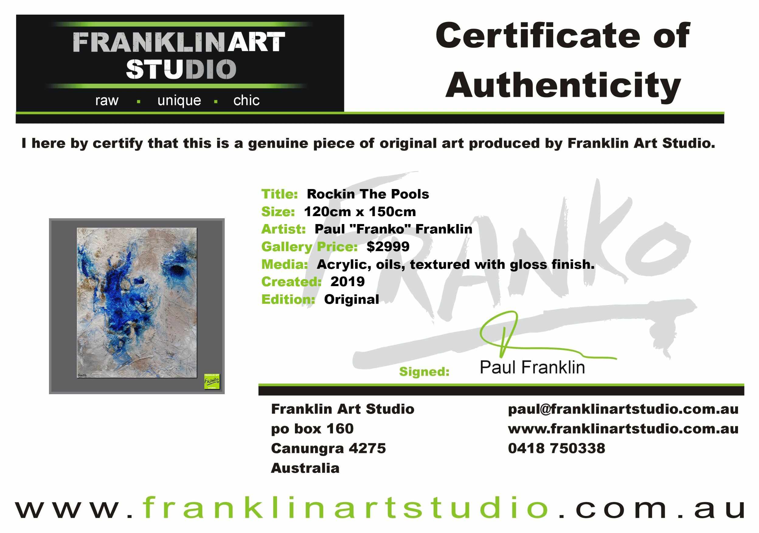 Rockin The Pools 120cm x 150cm White Blue Textured Abstract Painting (SOLD)-Abstract-[Franko_Artist]-[The_Block]-[Dream_Homes]-[ideas]-[Grand_Designs]-[Art_Lover]-Franklin Art Studio