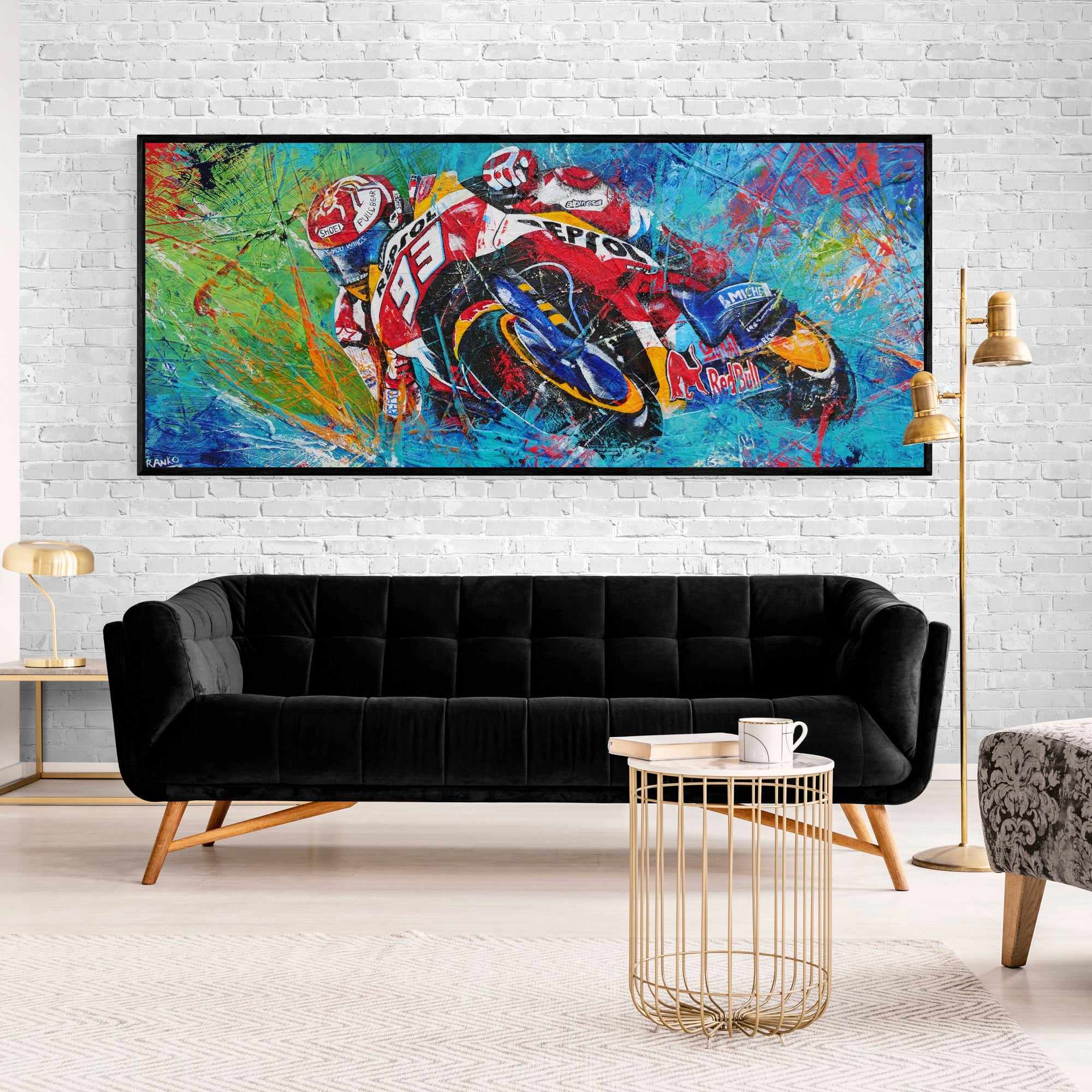 update alt-text with template Rockstar 93 Marquez 240cm x 100cm Marc Marquez Textured Abstract Realism Painting-abstract realism-[Franko_Artist]-[The_Block]-[Dream_Homes]-[ideas]- [Grand_Designs]-Franklin Art Studio