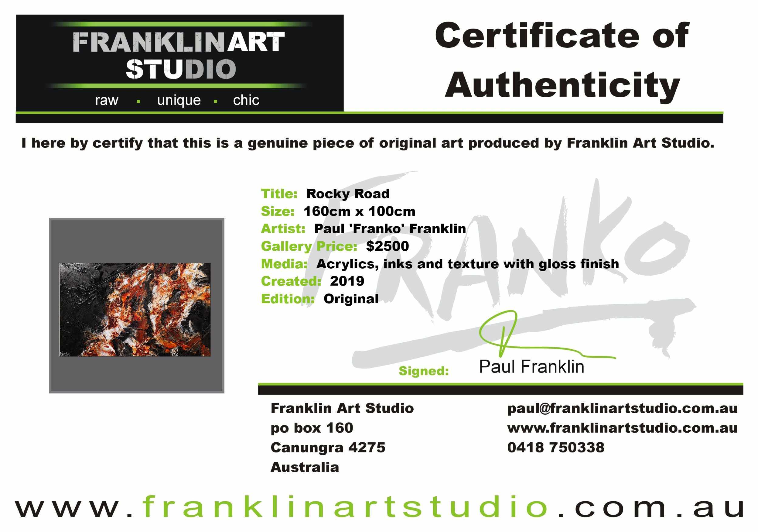 Rocky Road 160cm x 100cm Brown Black Textured Abstract Painting (SOLD)-Abstract-[Franko_Artist]-[The_Block]-[Dream_Homes]-[ideas]-[Grand_Designs]-[Art_Lover]-Franklin Art Studio