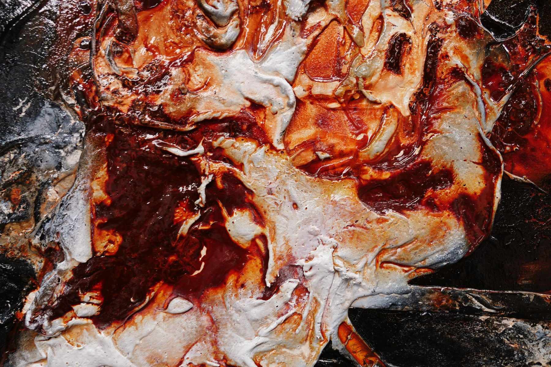 Rocky Road 160cm x 100cm Brown Black Textured Abstract Painting (SOLD)