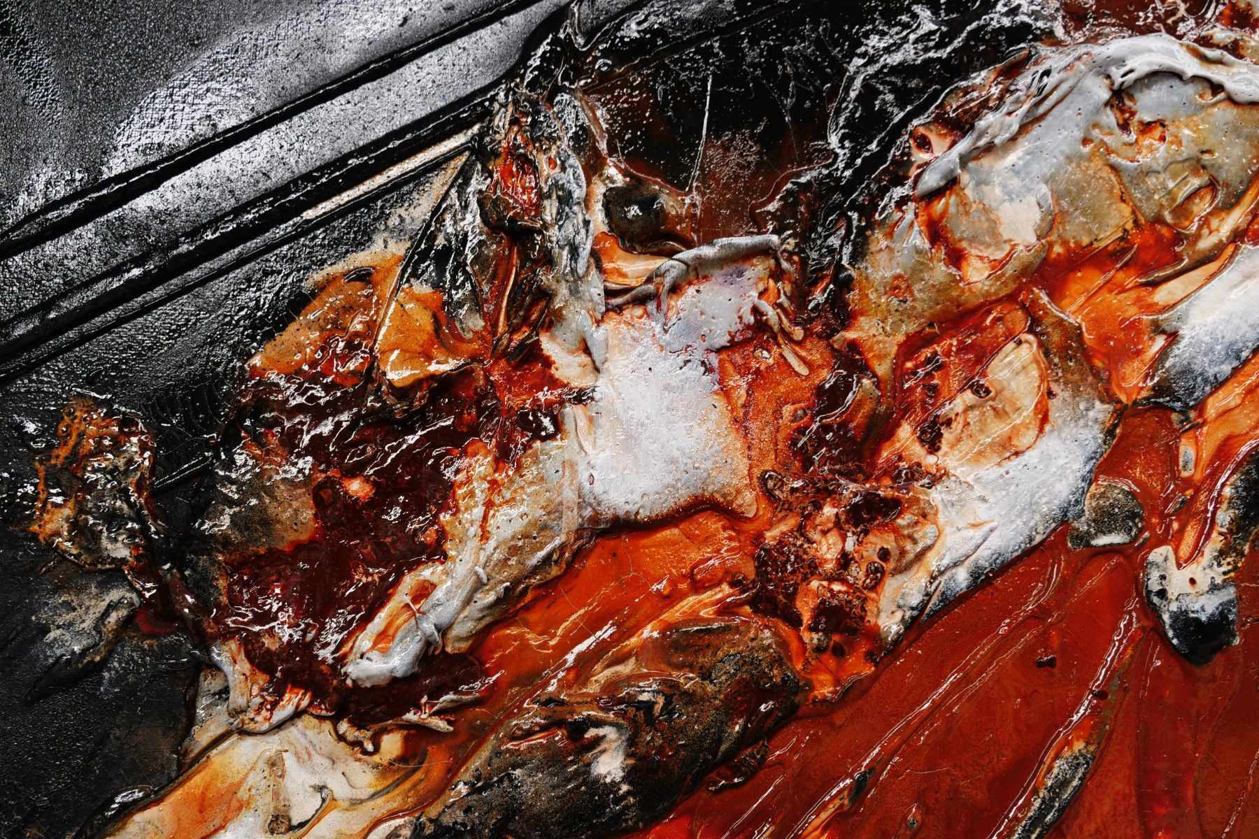 Rocky Road 160cm x 100cm Brown Black Textured Abstract Painting (SOLD)-Abstract-[Franko]-[Artist]-[Australia]-[Painting]-Franklin Art Studio