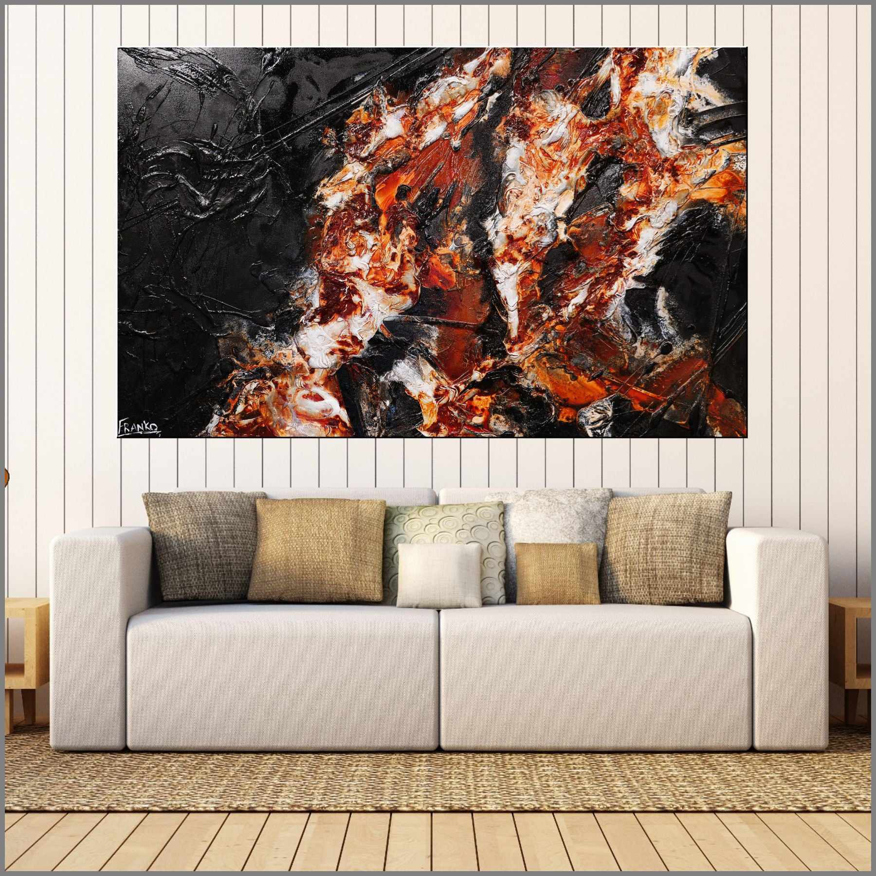 Rocky Road 160cm x 100cm Brown Black Textured Abstract Painting (SOLD)-Abstract-[Franko_Artist]-[Australian_artist]-[Gold_Coast]-[Brisbane]-[modern]-[contemporary]-[original]-[Large_artwork]-[The_Block]-[Dream_Homes]-[ideas]-[Grand_Designs]-[Art_Lover]-Franklin Art Studio