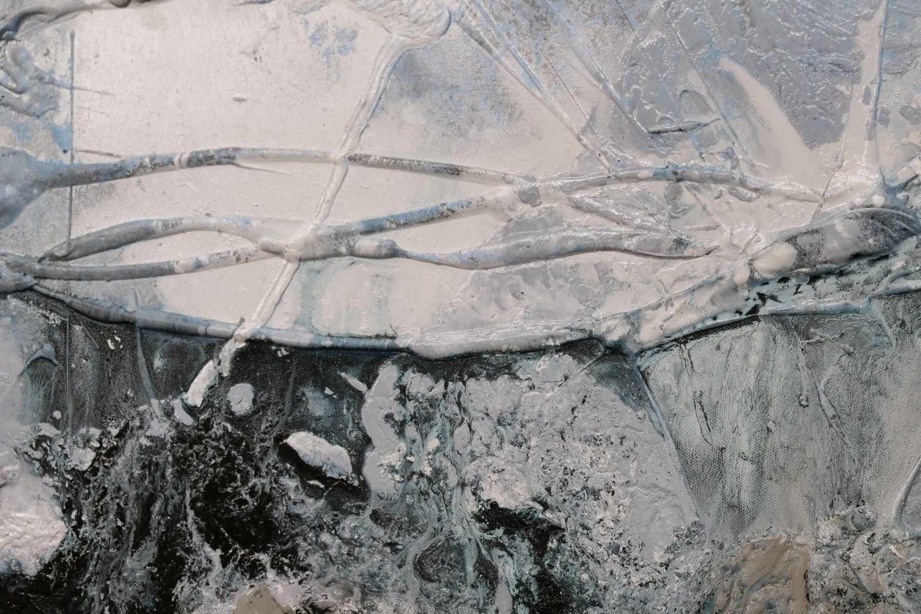 Romantic Interlude 190cm x 100cm Grey Textured Abstract Painting (SOLD)