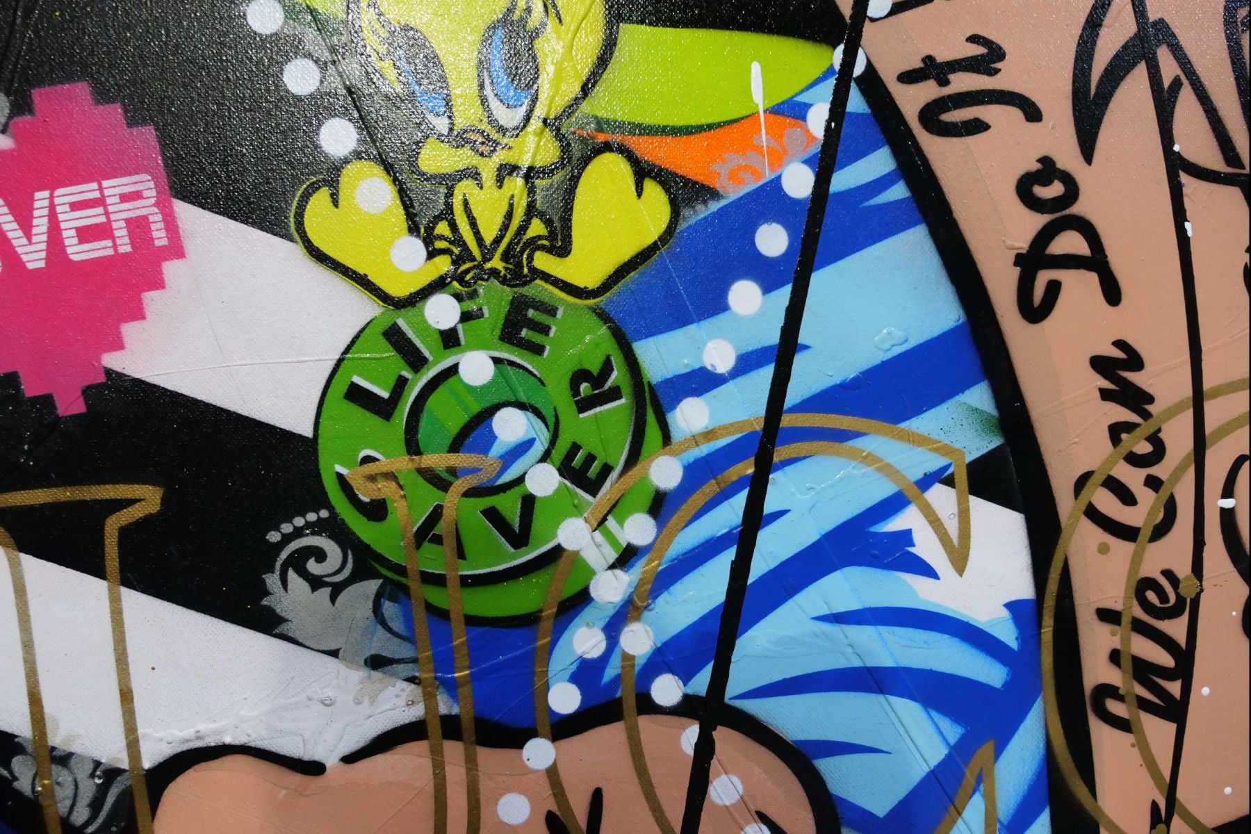 Rosie's Complete Love 270cm x 120cm Rosie The Riveter Textured Urban Pop Art Painting (SOLD)