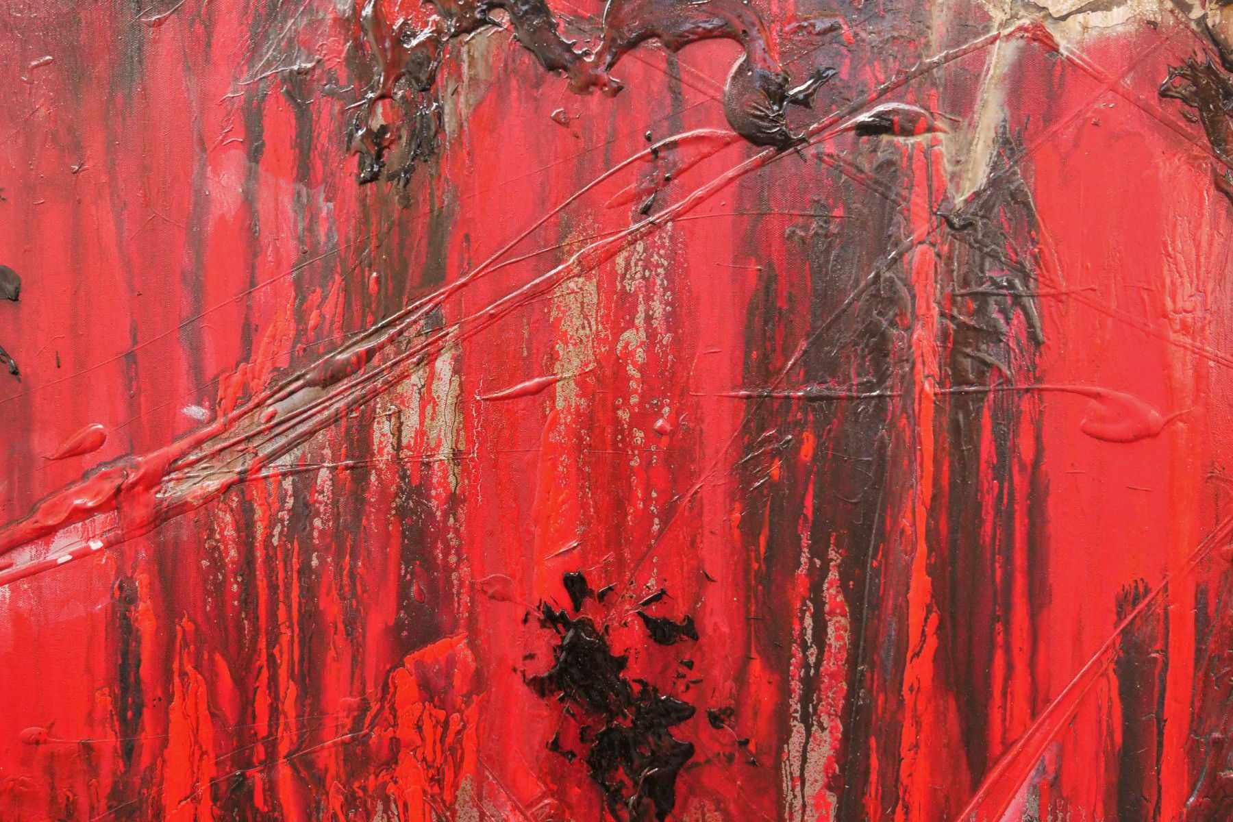 Rubine Steel 160cm x 100cm Red Black Textured Abstract Painting (SOLD)