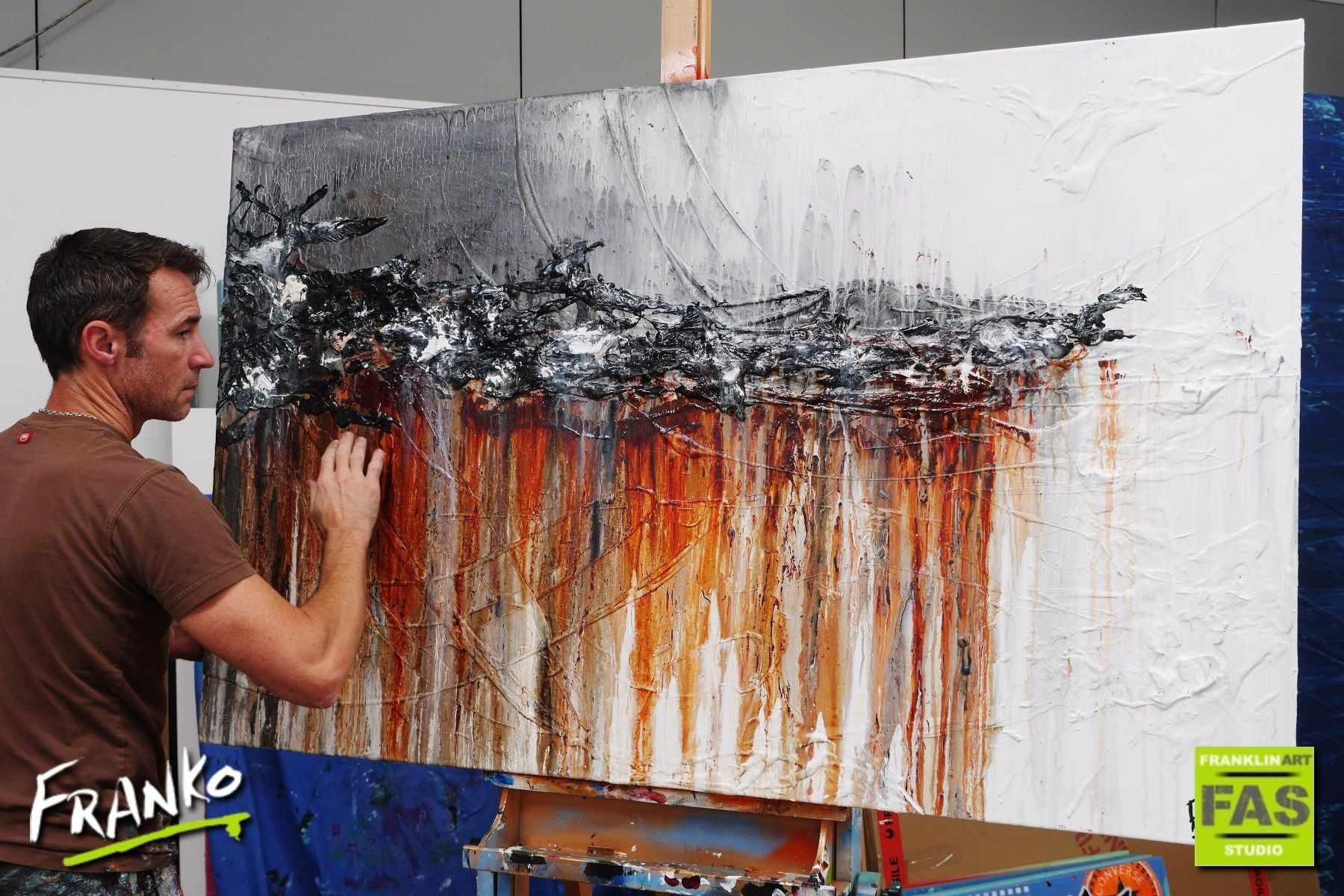 Rust And Dust 160cm x 100cm Rust and white Abstract Painting (SOLD)-abstract-[Franko_Artist]-[The_Block]-[Dream_Homes]-[ideas]- [Grand_Designs]-Franklin Art Studio