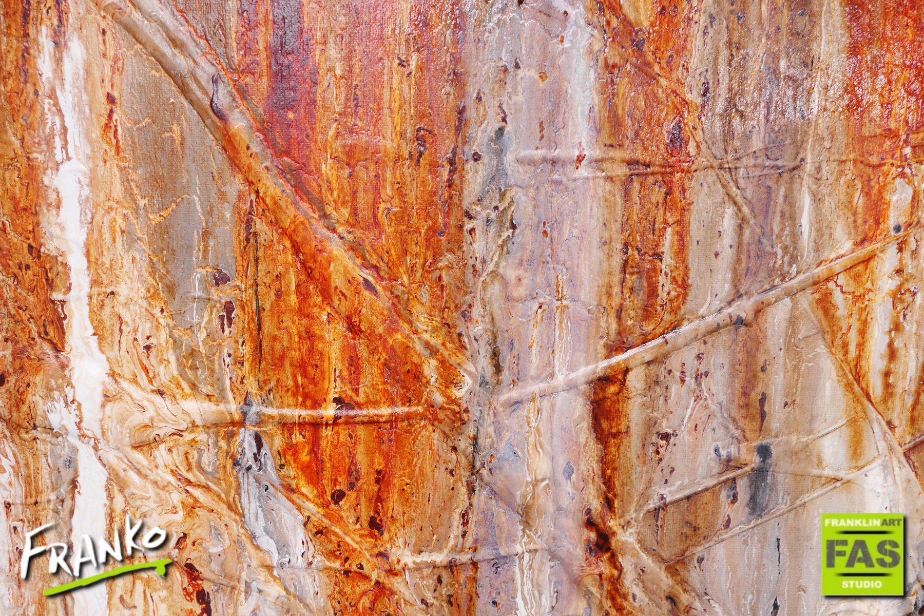 Rust And Dust 160cm x 100cm Rust and white Abstract Painting (SOLD)