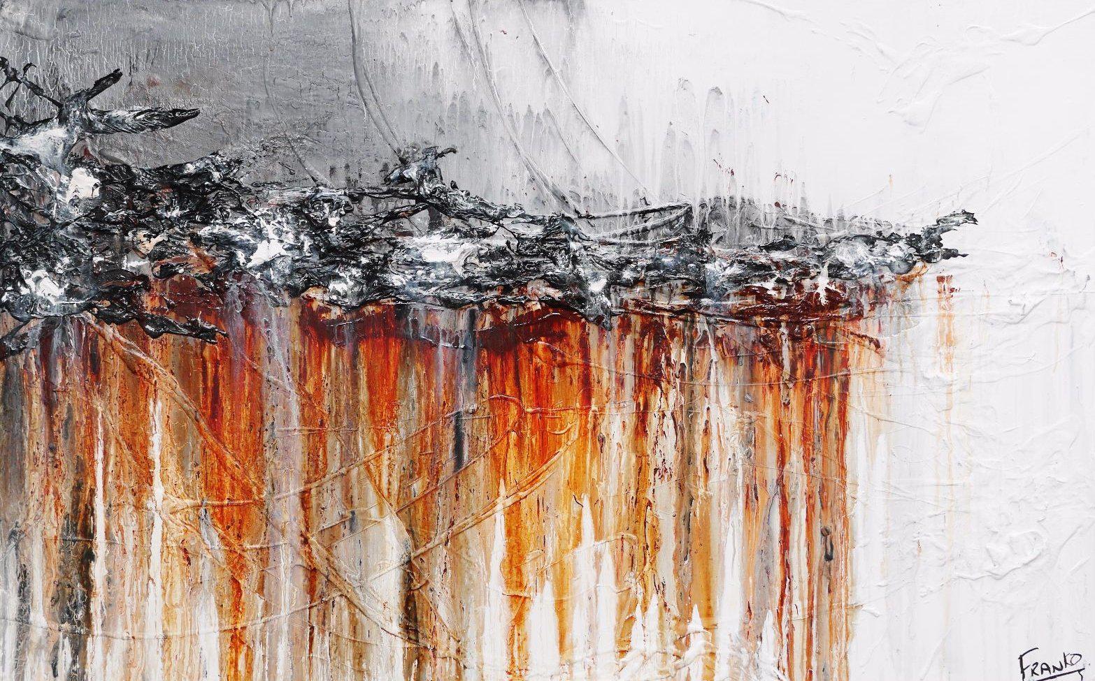 Rust And Dust 160cm x 100cm Rust and white Abstract Painting (SOLD)-abstract-[Franko_Artist]-[Australian_artist]-[Gold_Coast]-[Brisbane]-[modern]-[contemporary]-[original]-[Large_artwork]-Franklin Art Studio