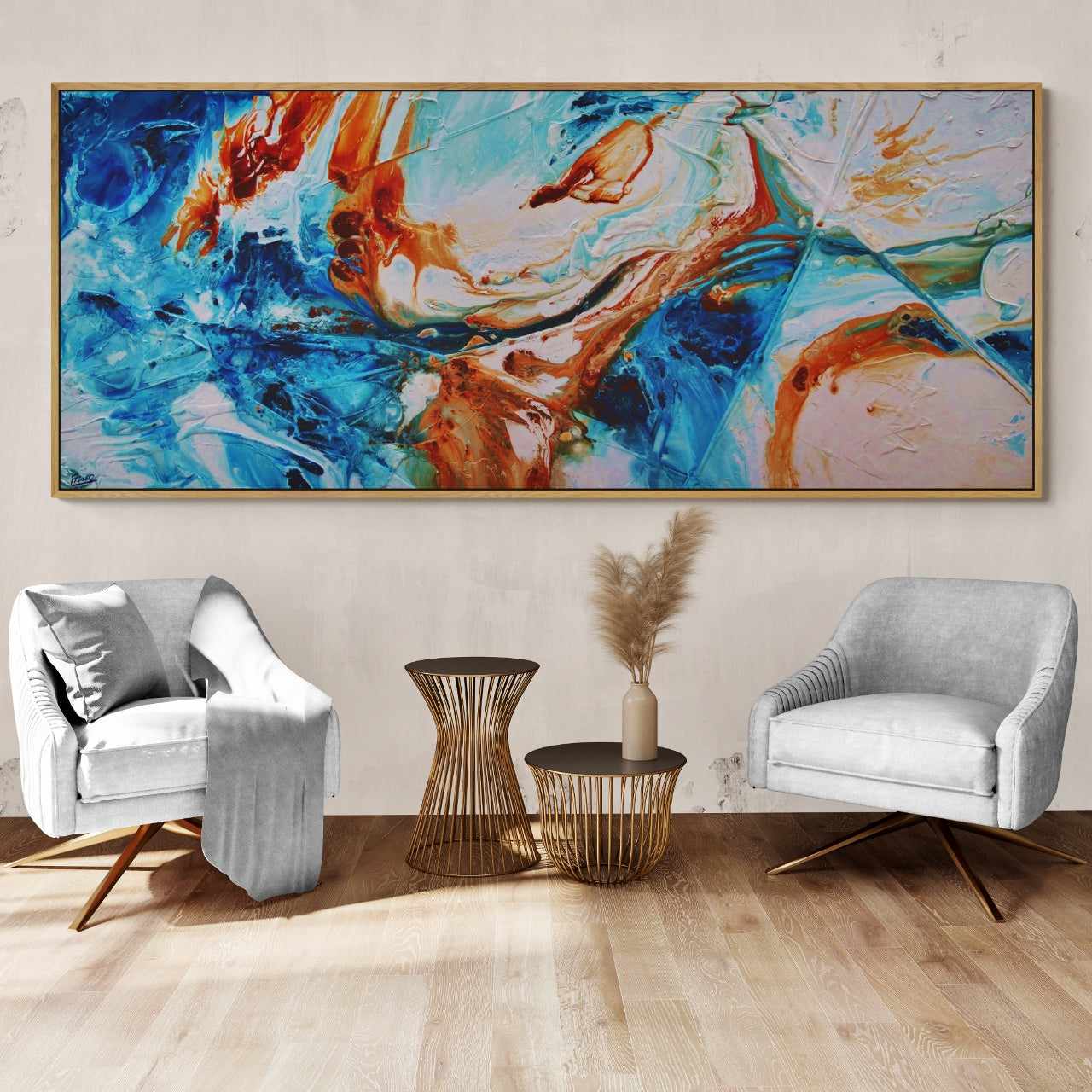 Rust and Azure 240cm x 100cm Blue Oxide Textured Abstract Painting (SOLD)-Abstract-[Franko_Artist]-[Australian_artist]-[Gold_Coast]-[Brisbane]-[modern]-[contemporary]-[original]-[Large_artwork]-[The_Block]-[Dream_Homes]-[ideas]-[Grand_Designs]-[Art_Lover]-Franklin Art Studio