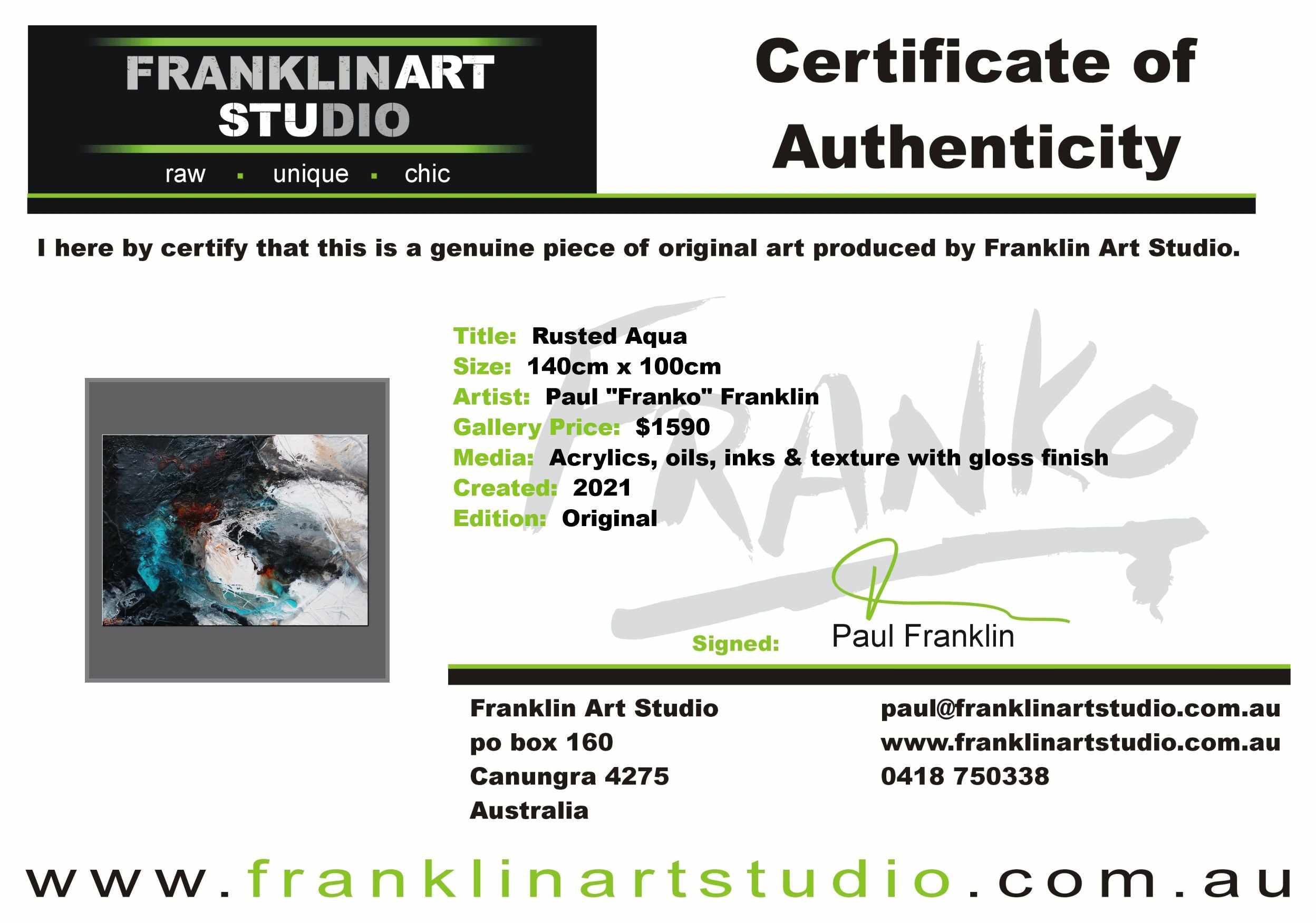 Rusted Aqua 140cm x 100cm Aqua Black Textured Abstract Painting (SOLD)-Abstract-[Franko_Artist]-[The_Block]-[Dream_Homes]-[ideas]-[Grand_Designs]-[Art_Lover]-Franklin Art Studio
