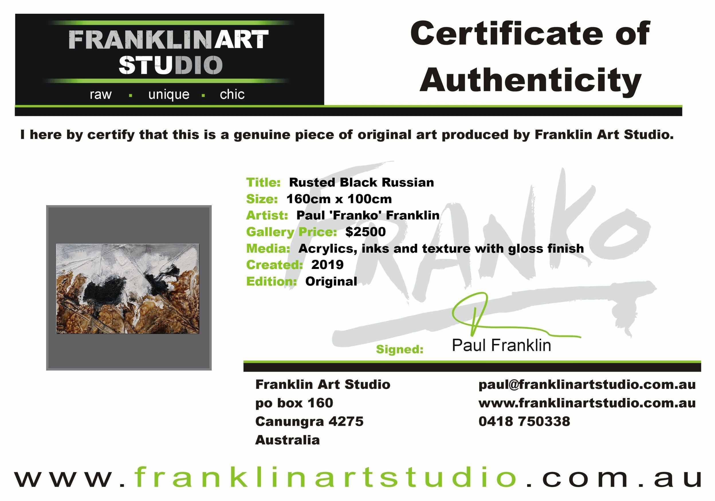 Rusted Black Russian 160cm x 100cm Brown Black Grey Textured Abstract Painting (SOLD)-Abstract-[Franko_Artist]-[The_Block]-[Dream_Homes]-[ideas]-[Grand_Designs]-[Art_Lover]-Franklin Art Studio