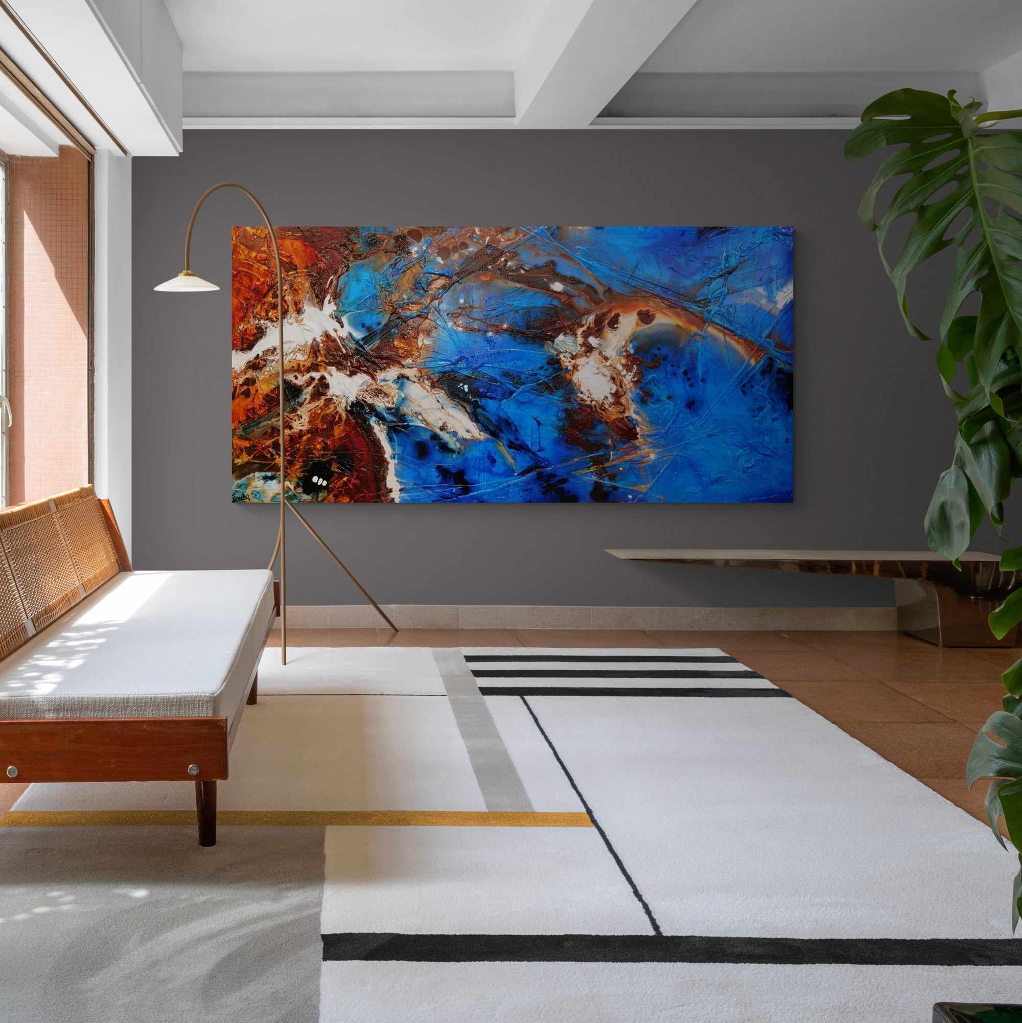 Rusted Blue Sugar 240cm x 120cm Blue Brown Textured Abstract Painting (SOLD)-Abstract-[Franko_Artist]-[Australian_artist]-[Gold_Coast]-[Brisbane]-[modern]-[contemporary]-[original]-[Large_artwork]-[The_Block]-[Dream_Homes]-[ideas]-[Grand_Designs]-[Art_Lover]-Franklin Art Studio