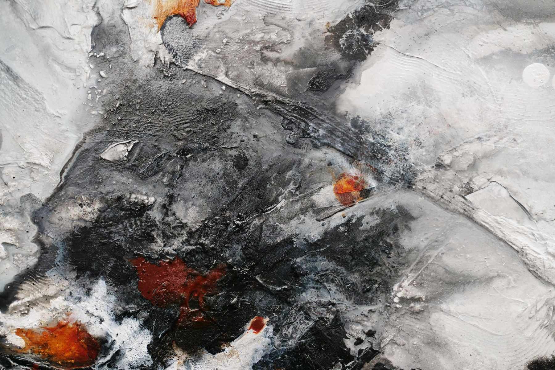 Rusted Charcoal 160cm x 100cm Brown Black White Textured Abstract Painting (SOLD)